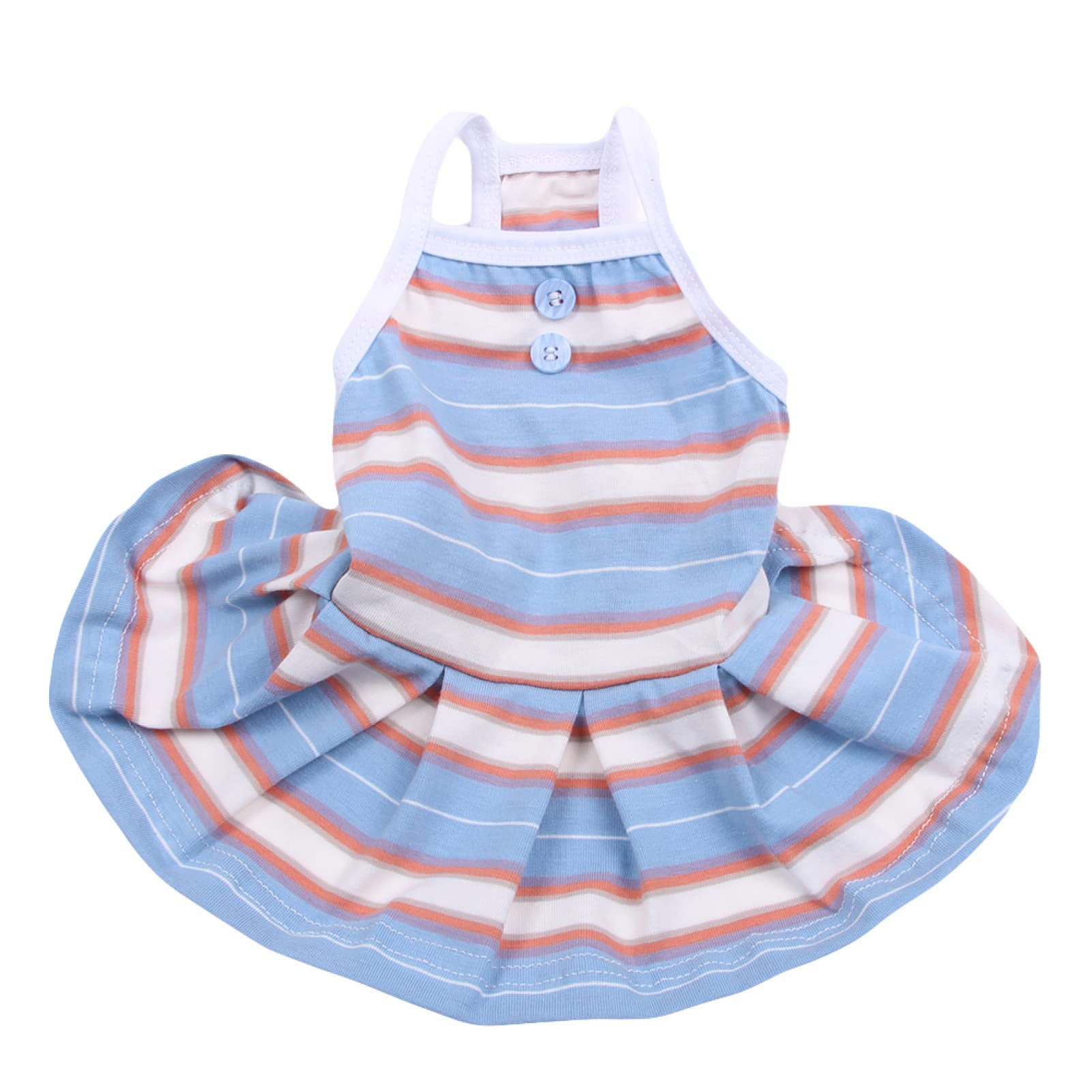 Stylish Striped Cotton Pet Dress for Small Cats & Dogs - Soft Sling Vest Puppy Skirt for Spring & Summer | Perfect for Outdoor Walks, Photo Shoots & Special Occasions