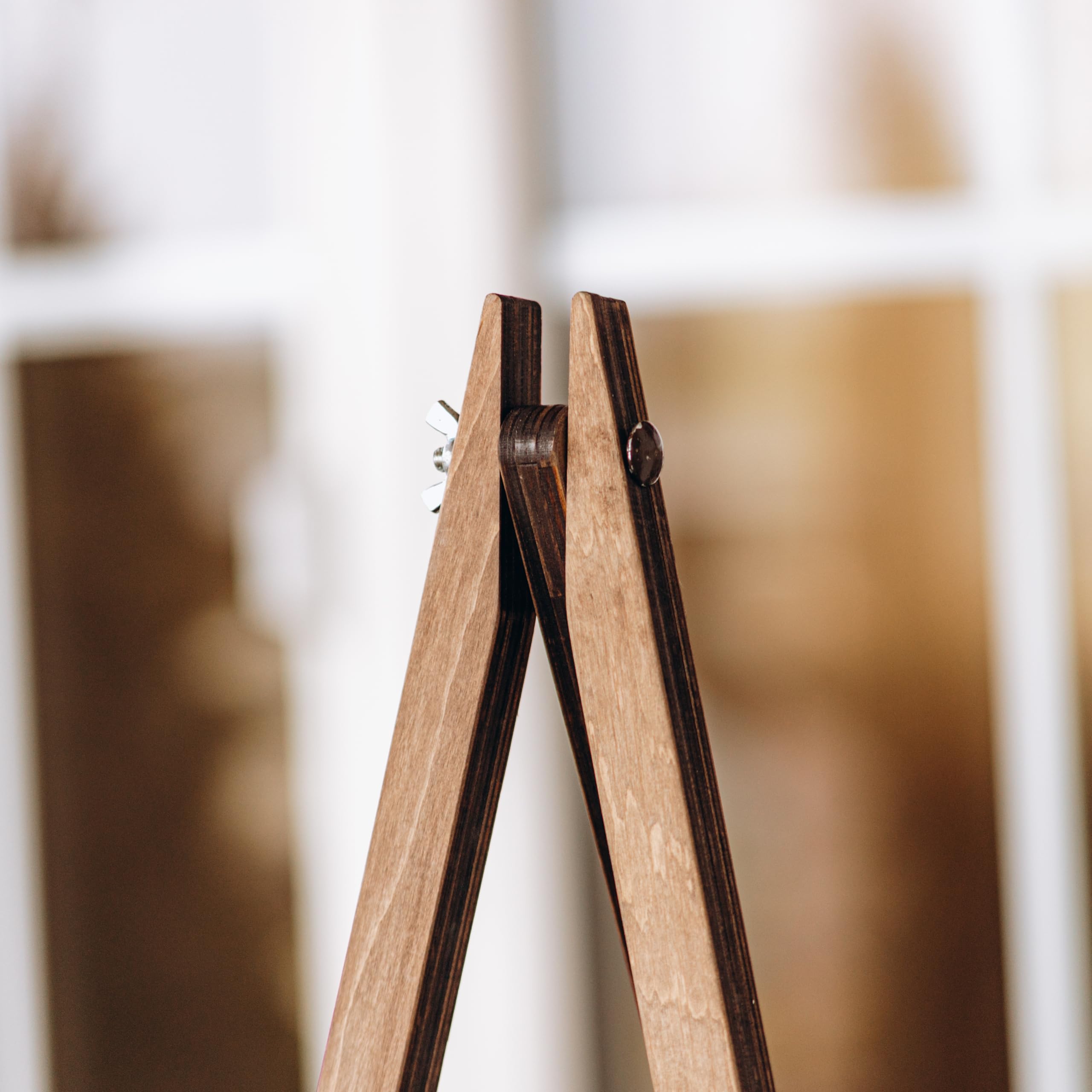 Rustic Wooden Easel Stand - Heavy Duty Picture Display Easel for Art, Photos & Wedding Decor - Perfect for Home, Gallery & Event Displays