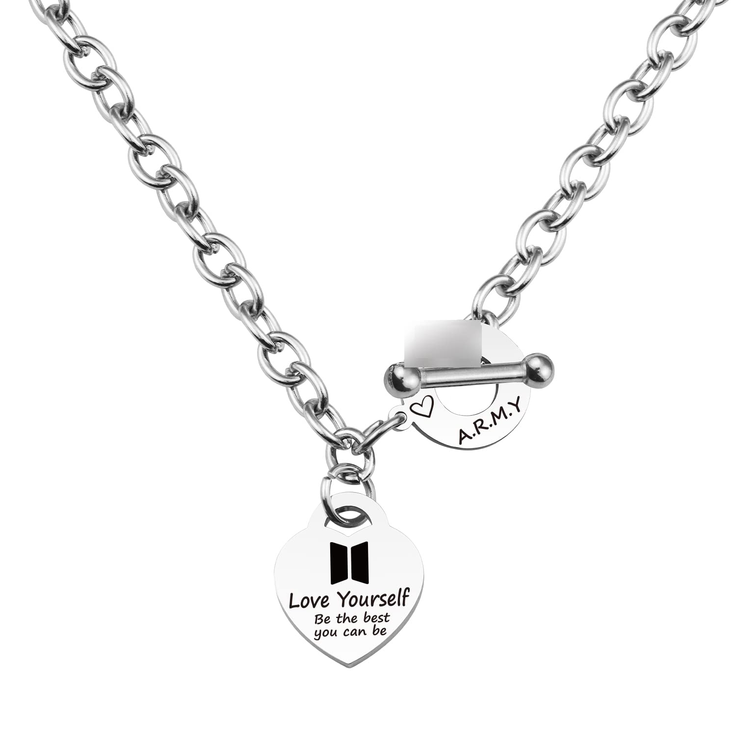 BTS Necklace for Fans - Love Yourself Inspired Kpop Jewelry Gift for ARMY - Perfect for Concerts, Birthdays & Special Occasions