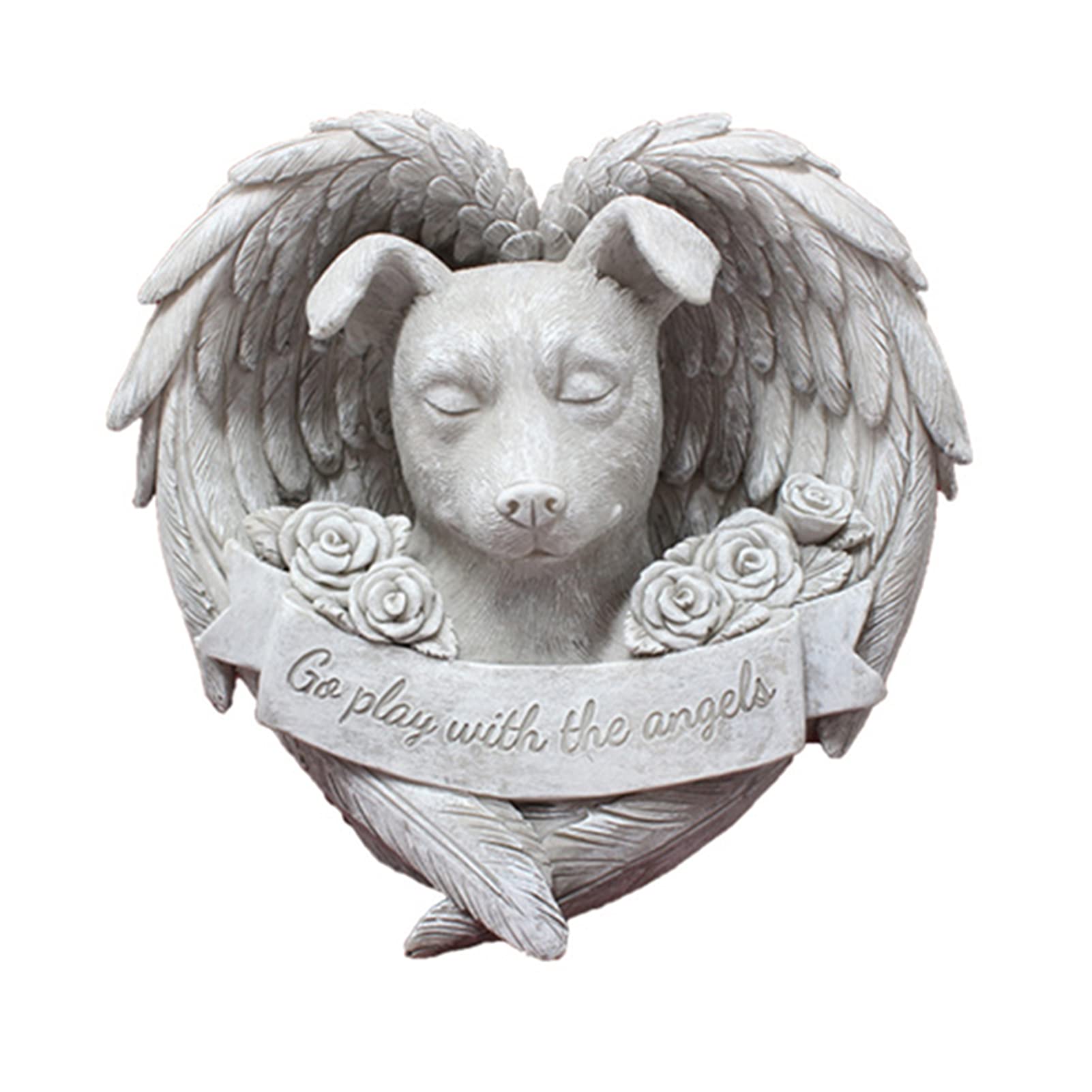 Realistic Sleeping Angel Dog Statue - Handcrafted Resin Pet Memorial for Outdoor Gardens, Tabletop Decor & Yard Ornaments | Perfect for Pet Loss Remembrance, Memorial Gifts & Home Garden Decor