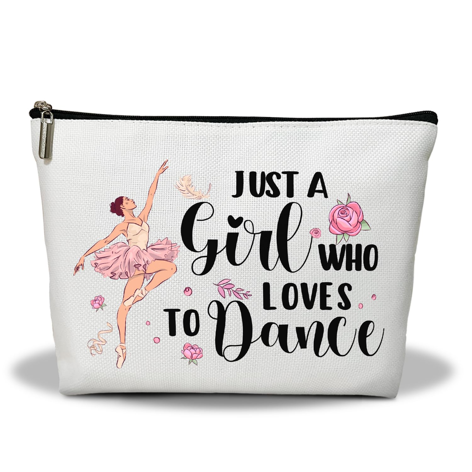 Dance Themed Makeup Bag - Portable Travel Makeup Organizer Pouch with Zipper, Motivational Gift for Women & Teens - Perfect for Dance Classes, Travel & Gym Storage
