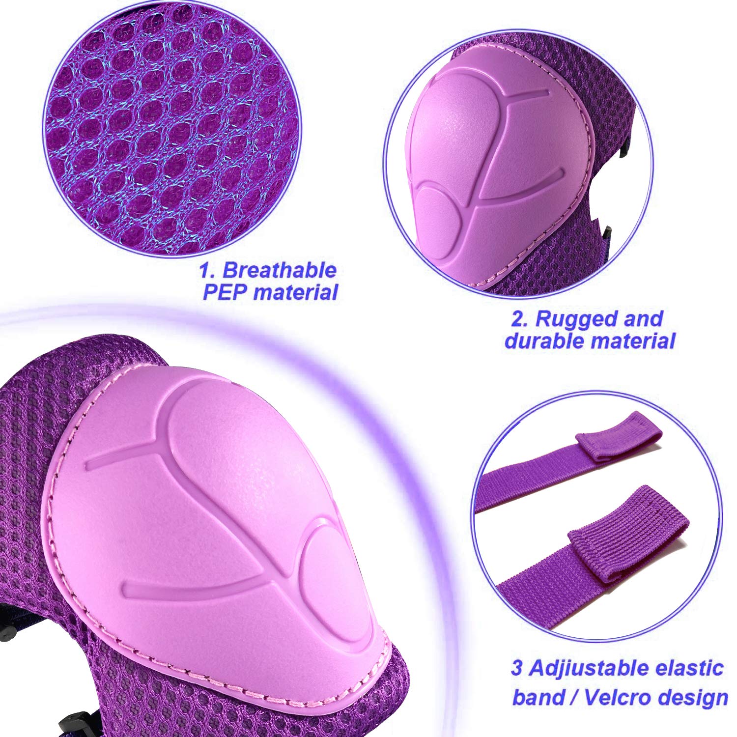 **CKE Kids Knee Pads & Elbow Pads Protective Gear Set with Wrist Guards - 3-in-1 Safety Pads for Toddlers, Boys & Girls - Ideal for Skating, Cycling, Biking & Rollerblading**