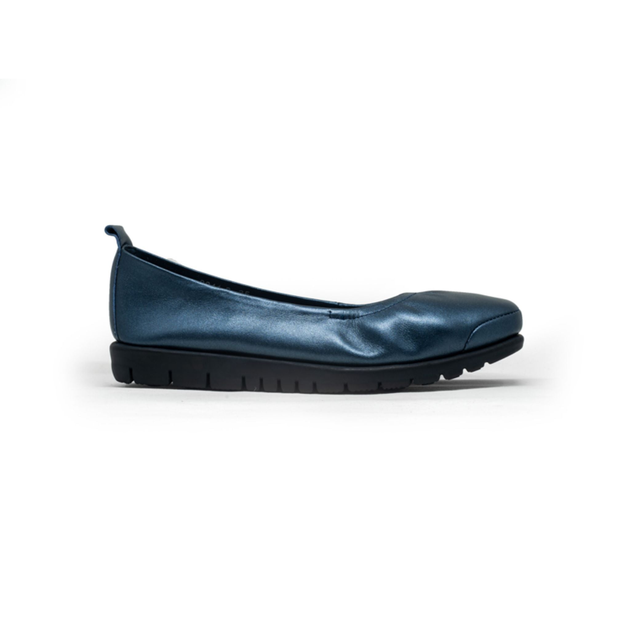Barani Women's Leather Ballet Flats - Comfortable Navy Blue Pumps for Work, Office & Casual Wear - Style 8841-2