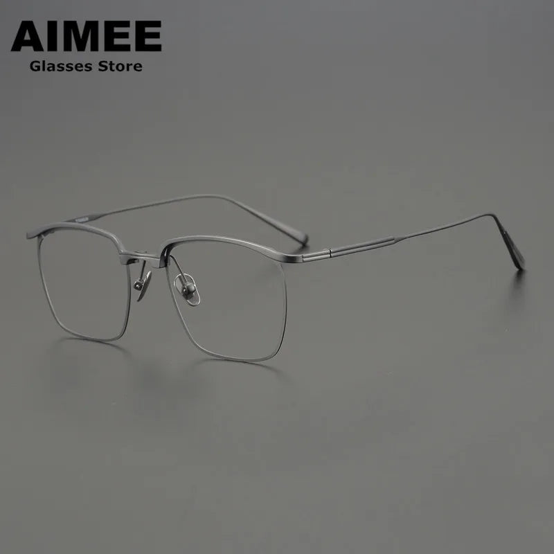 Stylish Unisex Square Titanium Acetate Eyeglasses 15185 - Lightweight & Durable Frame for Work, Reading & Everyday Wear