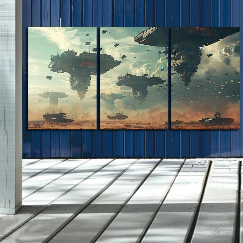 3-Piece Abstract Blue Sky Clouds Metal Wall Art - Ready to Hang Modern Home Decor for Living Room, Bedroom & Office
