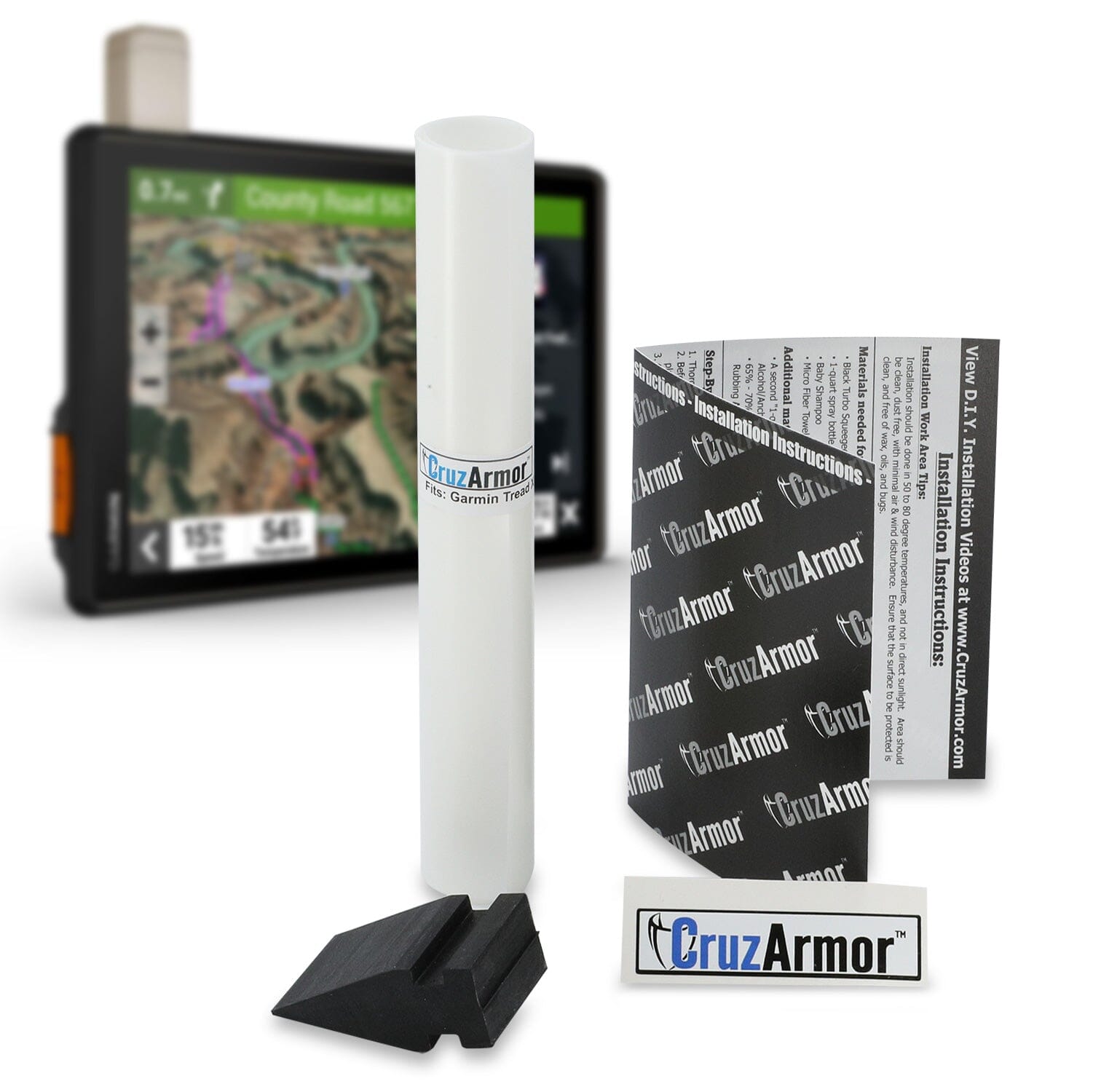 CRUZARMOR Garmin Overland GPS Screen Protector - Tempered Glass, Anti-Scratch & Anti-Fingerprint - Perfect for Off-Road Adventures, Camping & Hiking Trips