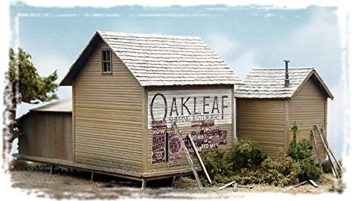 HO Scale Model Train Buildings - Oakleaf Shipping & Storage Kit #0182 - Perfect for Model Railroad Scenery & Train Layouts