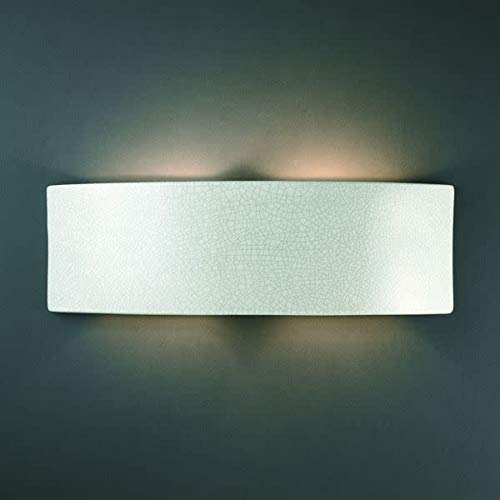 Justice Design Group Ambiance Collection 2-Light Wall Sconce - Bisque Finish | Modern Wall Lighting Fixture for Bedroom, Living Room & Hallway Decor