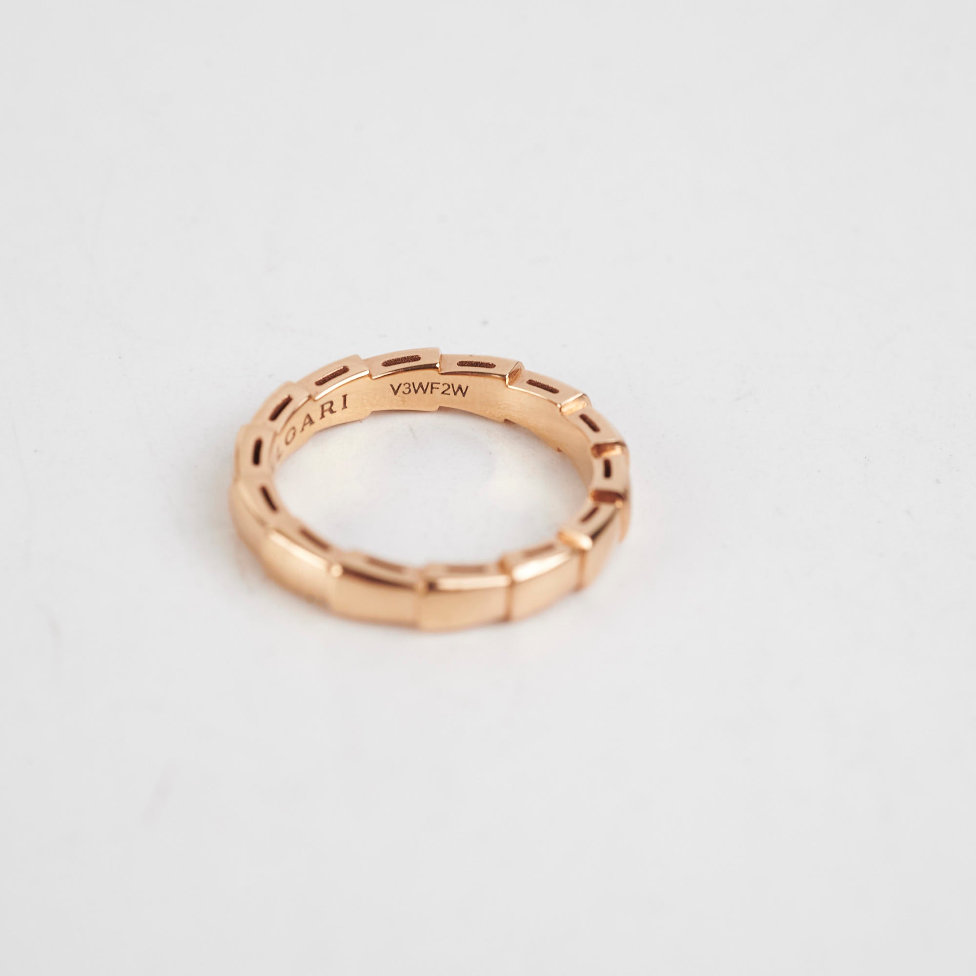 Bvlgari Serpenti Rose Gold Ring for Women - Size 55 (US 7) - Luxury Italian Jewelry for Special Occasions & Gifts
