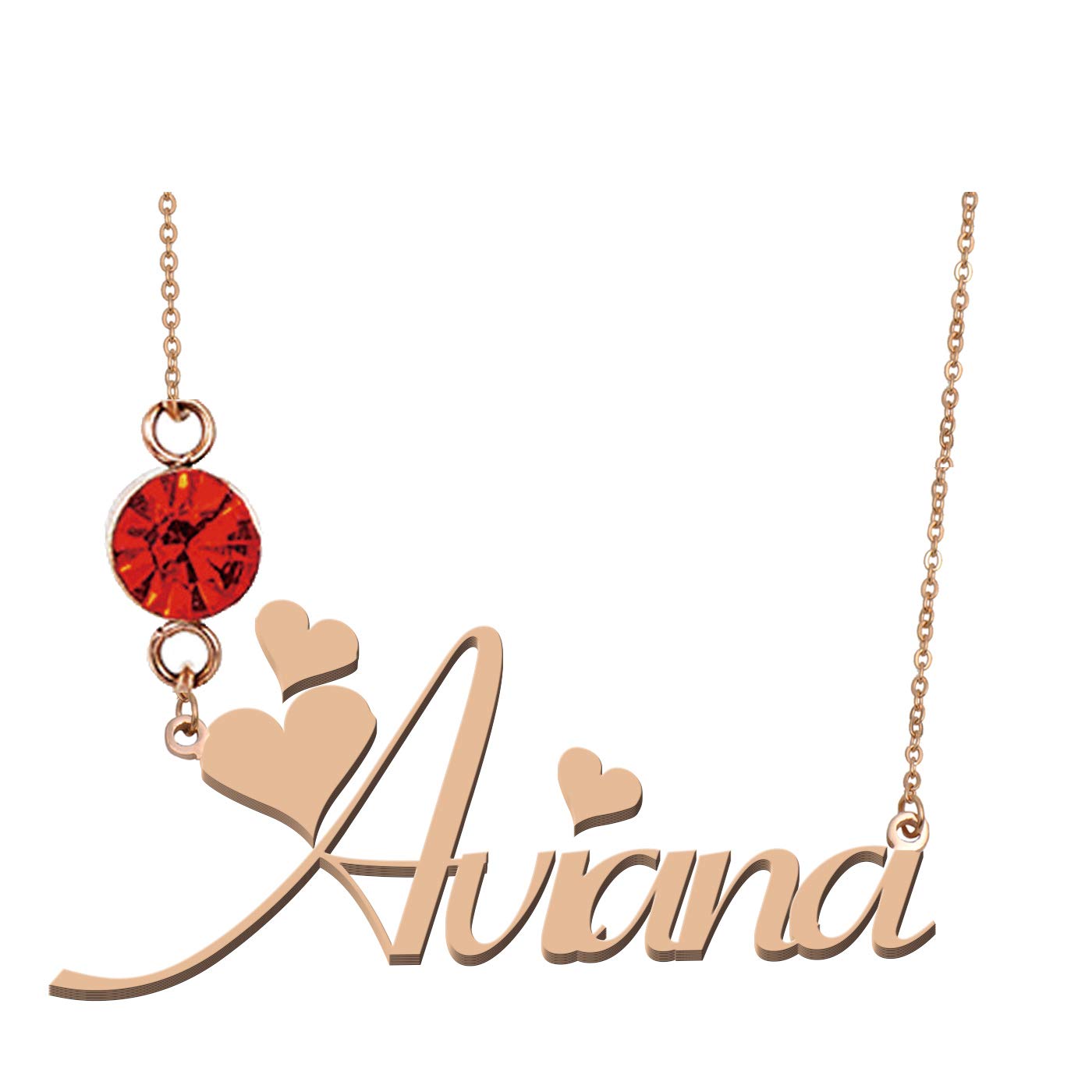 Personalized Name Necklace with Birthstone - Custom Engraved Jewelry Gift for Women - Perfect for Birthday, Anniversary, Valentine's Day & Mother's Day Gifts