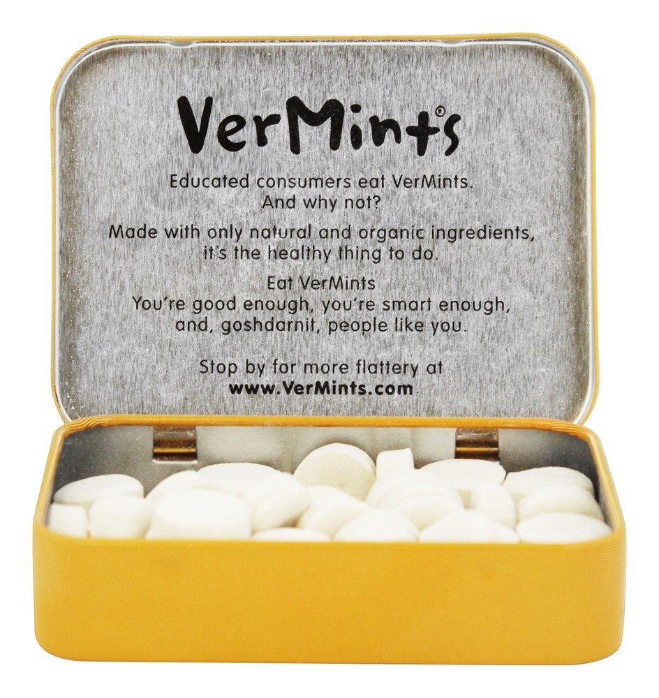 Vermints All Natural Gingermint Candy - Refreshing Breath Mints for Fresh Breath After Meals & On-The-Go
