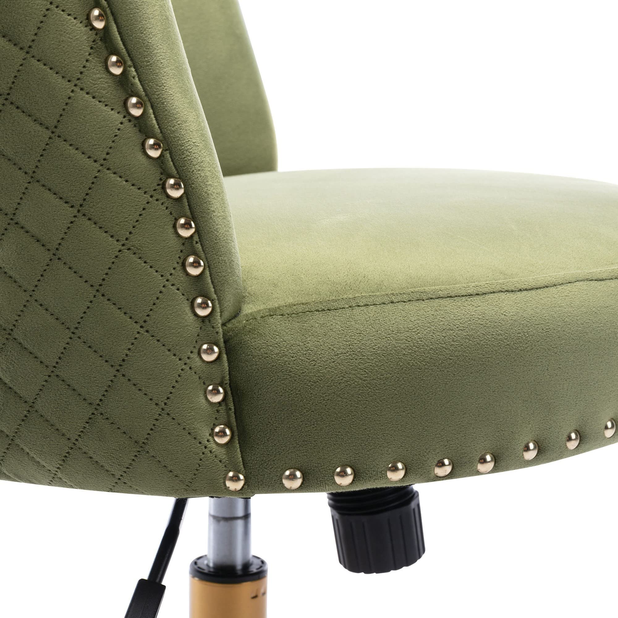 Velvet Home Office Desk Chair - Modern Swivel Accent Chair with Tilt Function for Computer Work, Living Room & Bedroom - Ergonomic Task Chair in Mustard Yellow for Comfortable Working & Relaxing