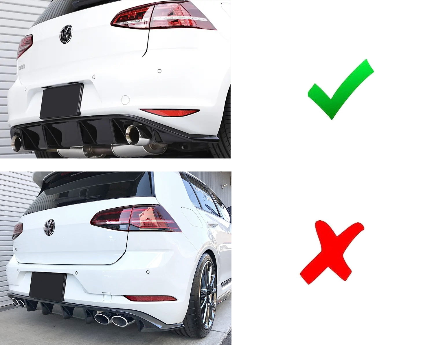Dark Red Lens Rear Bumper Reflector Lenses For VW MK7 GTI e-Golf Golf R (2015-2019) - Upgrade Your Car's Style & Safety at Night