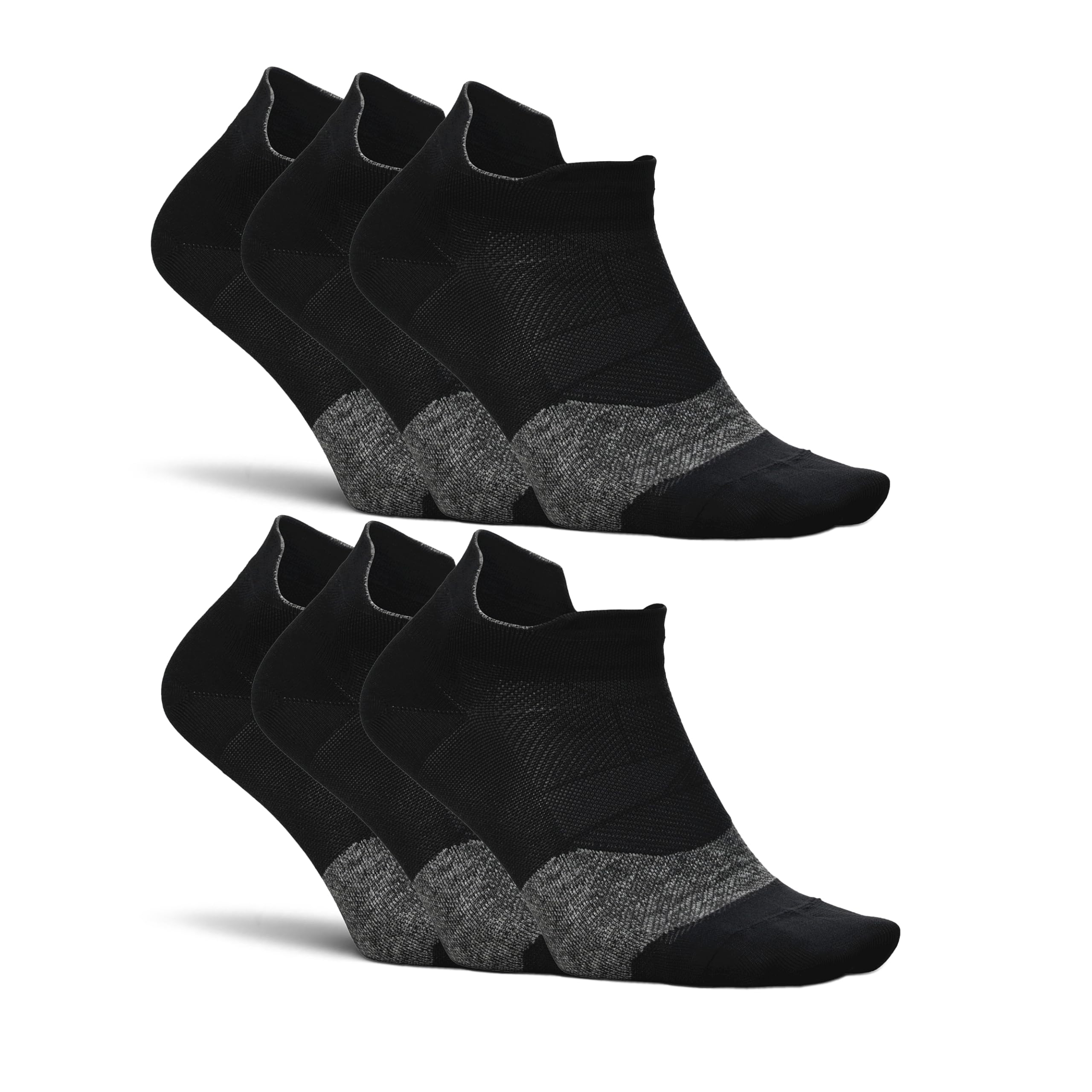 Feetures Elite Ultra Light Cushion Ankle Socks - Breathable Athletic Socks with Targeted Compression for Running, Hiking & Workouts - Black XL (6 Pairs) - Perfect for Marathon Training & Active Lifestyle