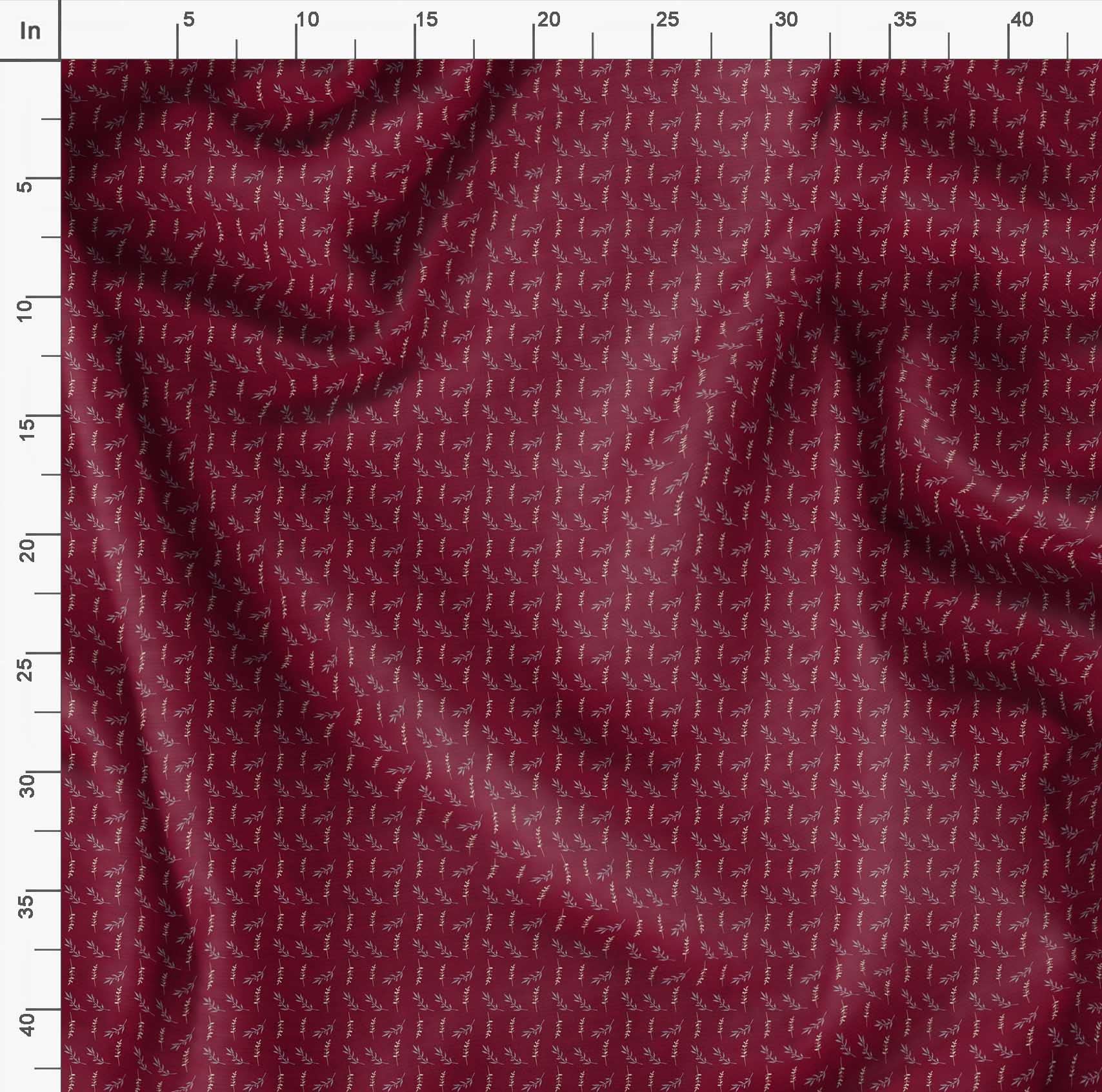 Soimoi Moss Georgette Red Fabric by The Yard - 42 Inch Wide Leaves Print Fabric for Dresses, Scarves & Home Decor | Nature-Inspired Elegant Printed Fabric for DIY Fashion & Interior Design Projects