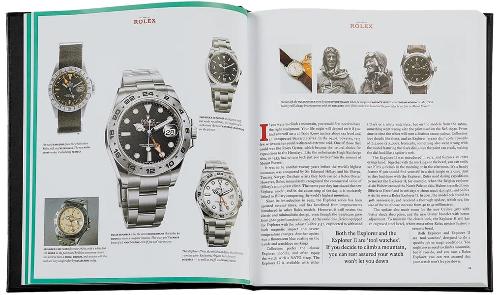 The Book of Rolex: A Comprehensive Guide to Rolex Watches | Handbound Black Bonded Leather Hardcover | 200 Pages (9.12