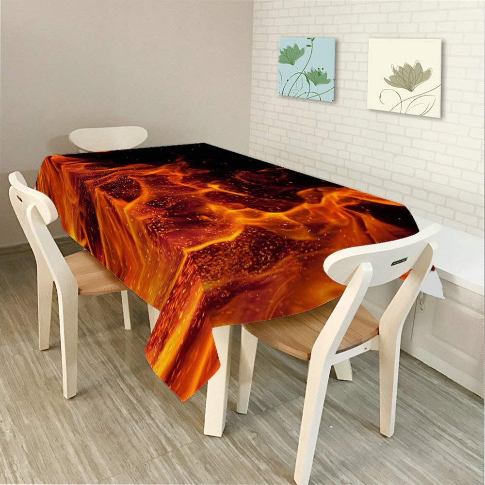 60 x 84 Inch Flame Pattern Rectangular Tablecloth - Stylish & Durable Table Cover for Dining, BBQ, Picnic, Coffee Tables - Perfect for Indoor & Outdoor Entertaining