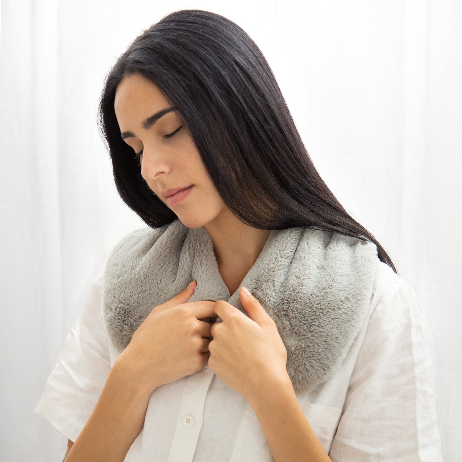 Deluxe Smokey Grey Heat Wrap for Back Pain Relief - Reusable Heating Pad for Muscle Soreness, Arthritis & Period Cramps - Perfect for Home, Office & Travel Use