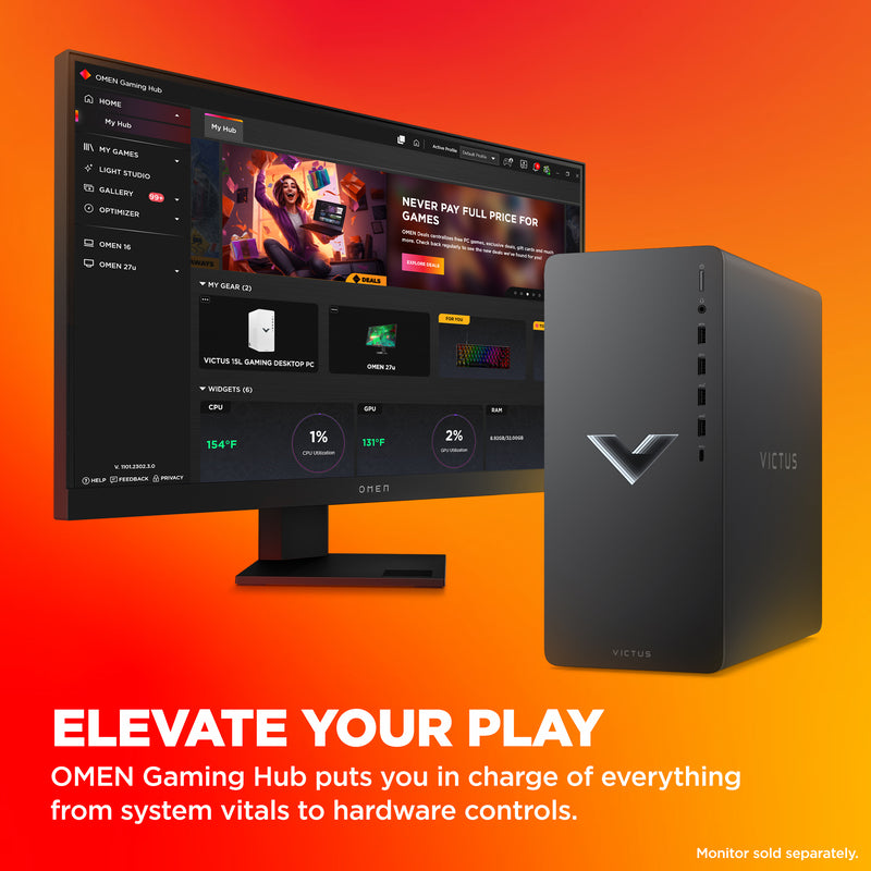 Victus by HP 15L Gaming Desktop TG02-2065t - Intel Core i5, 16GB RAM, 512GB SSD, NVIDIA GeForce RTX 4060, Windows 11 - Powerful Gaming PC for Esports, Streaming & VR Gaming