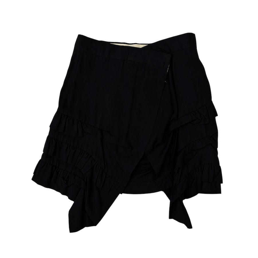 COMME des GARCONS 1994 Velcro Asymmetrical Skirt - Black | Vintage CDG Streetwear Skirt for Women | Perfect for Edgy Outfits, Concerts and Urban Fashion