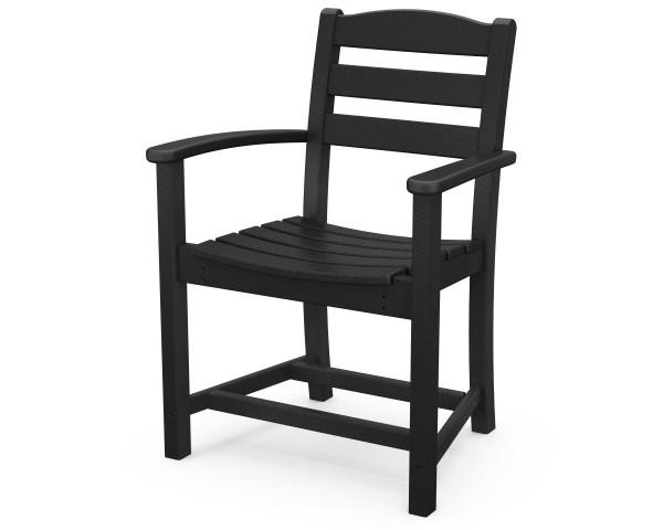 Polywood Black La Casa Cafe Dining Arm Chair - Durable Outdoor/Indoor Patio Furniture for Restaurants, Cafes, and Home Decor