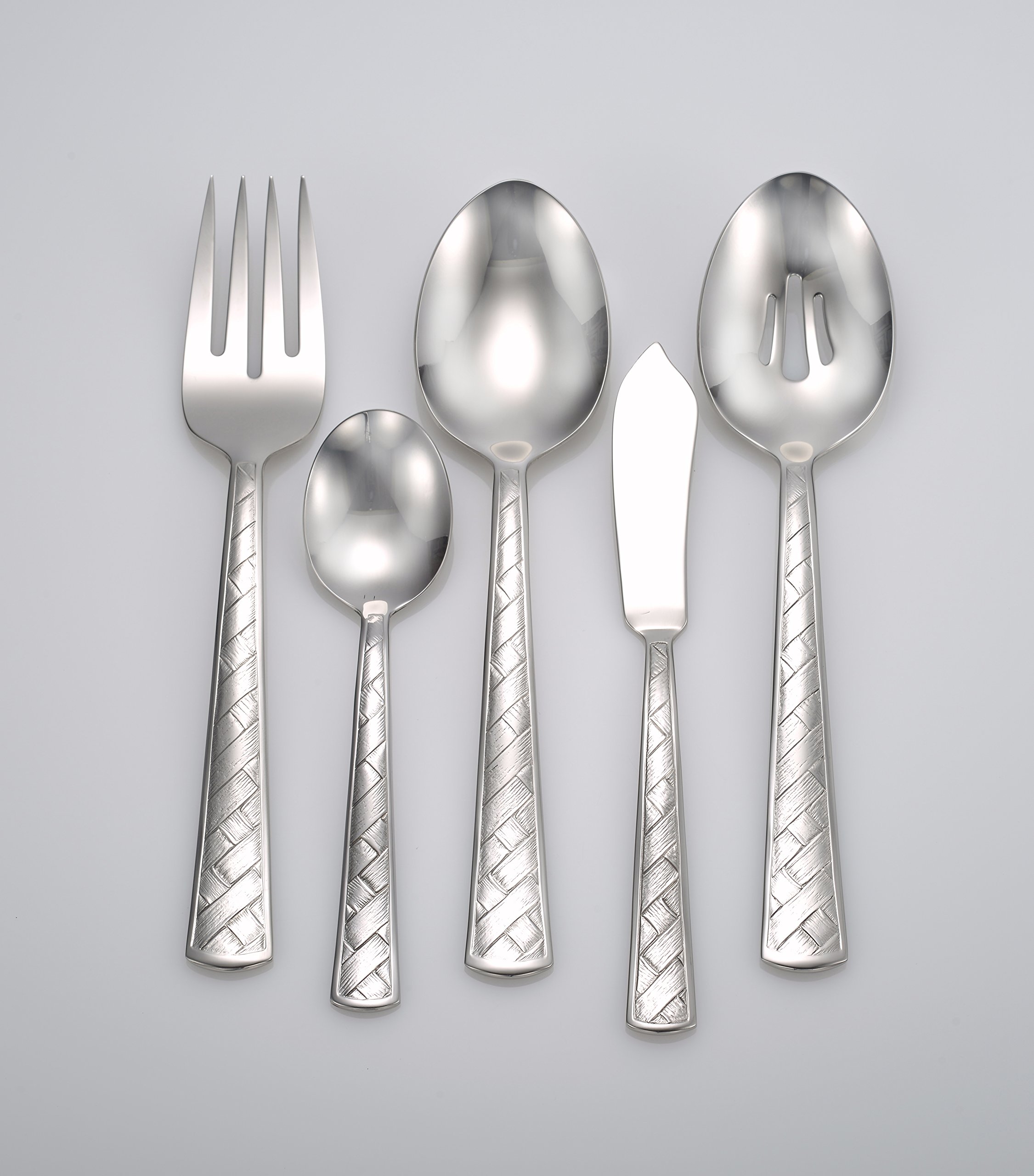 Liberty Tabletop Weave 45-Piece Flatware Set for 8 - Premium Stainless Steel Cutlery Set Made in USA - Perfect for Dinner Parties, Weddings & Everyday Dining