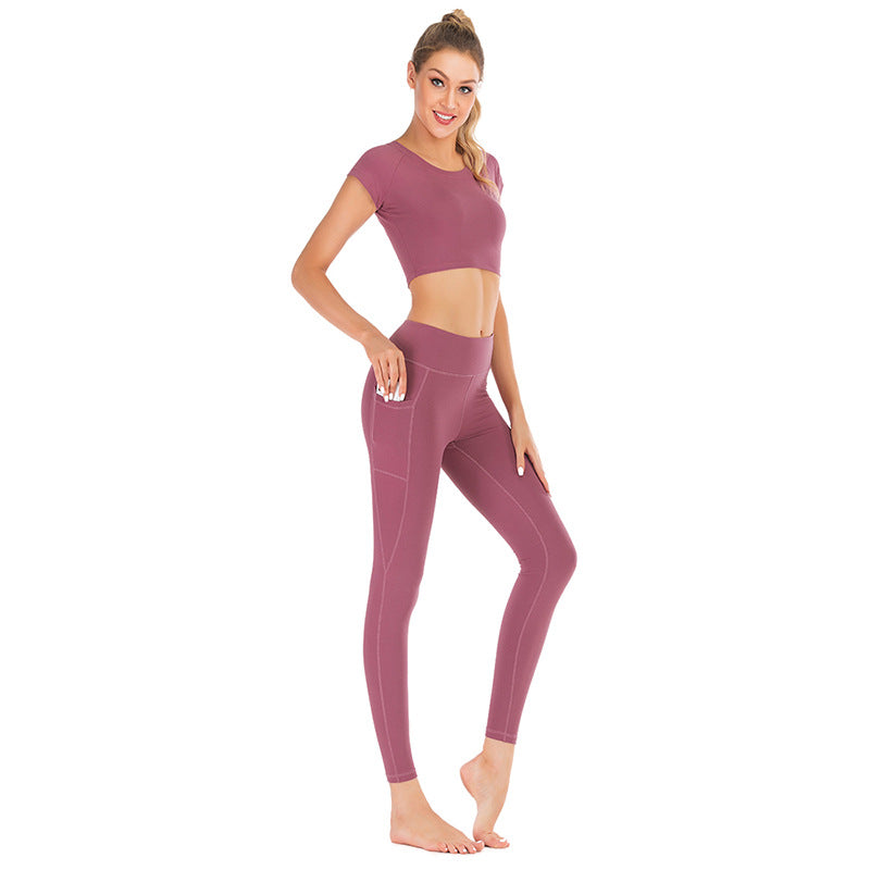 Women's Pocket Yoga Clothes Set - Comfortable & Stylish Activewear for Yoga, Gym & Travel