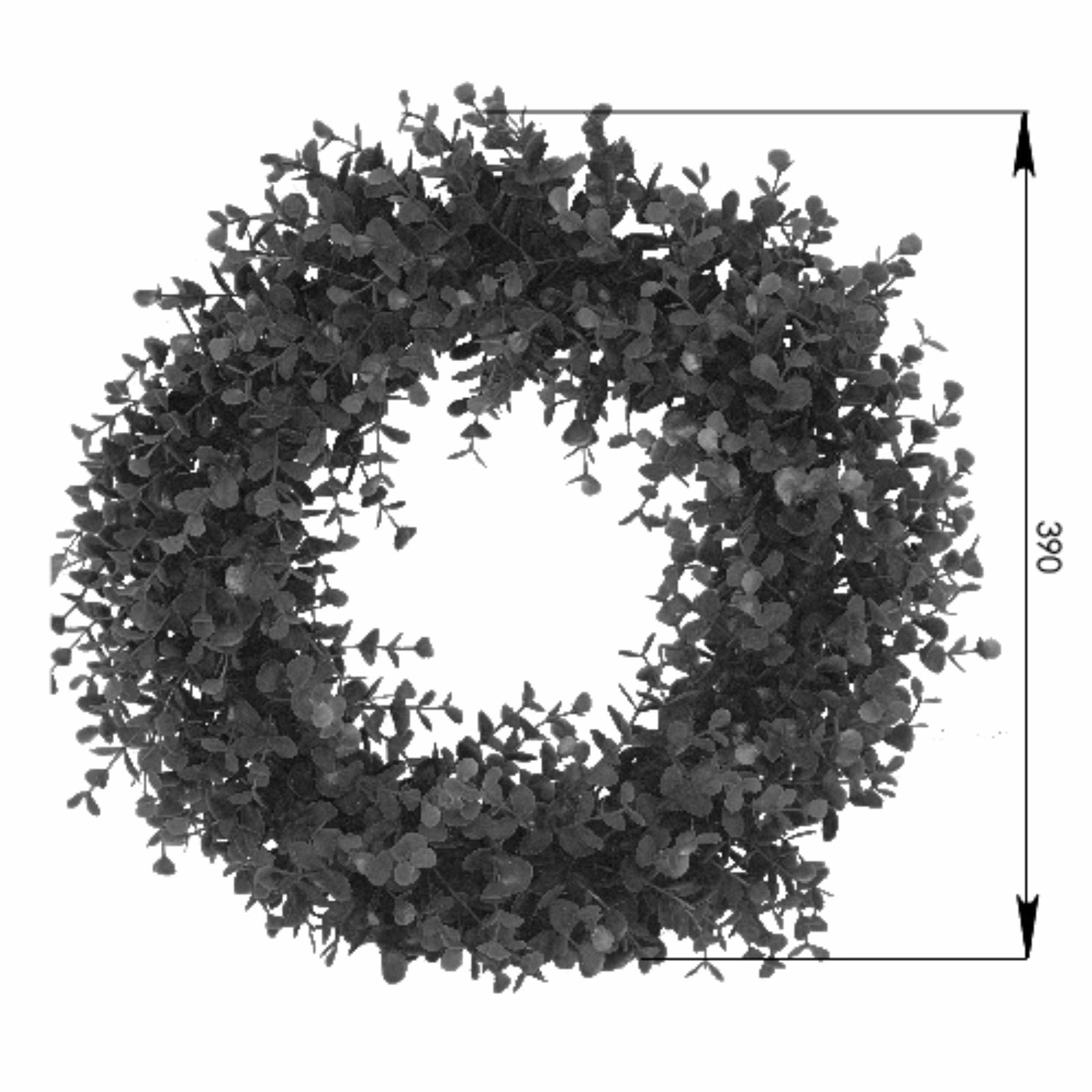 40cm Artificial Green Wreath - Realistic Faux Plant Decor by Criterion - Perfect for Christmas, Front Door, Wall & Home Decorations