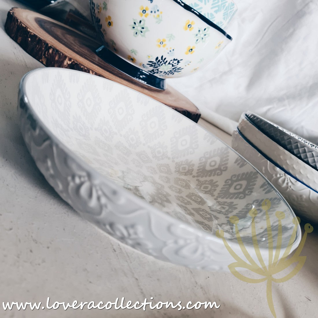 White Waves Assorted Prints Pasta Dish Set - 50% Off + Buy 1 Get 1 Free - Perfect for Dinner Parties & Italian-Themed Decor