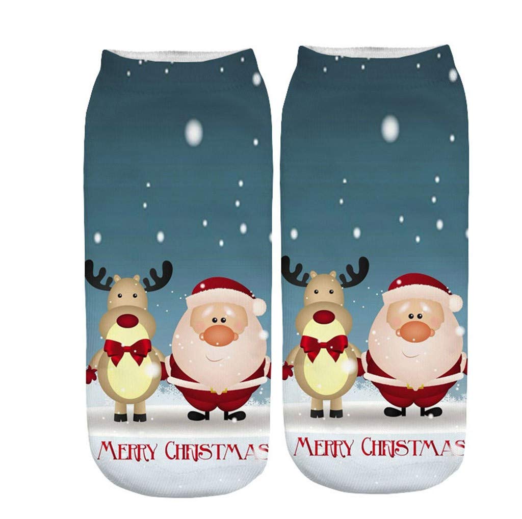 Amober Unisex Christmas Thermal Knit Socks - Soft Cozy Cotton Sleeping Socks for Women & Girls - Perfect Xmas Gift & Indoor Winter Warmth