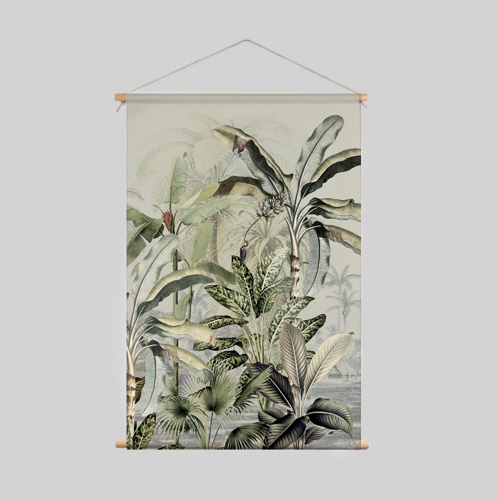 Dreamy Jungle Green Textile Poster - Vibrant Wall Art for Home, Office & Dorm Decor