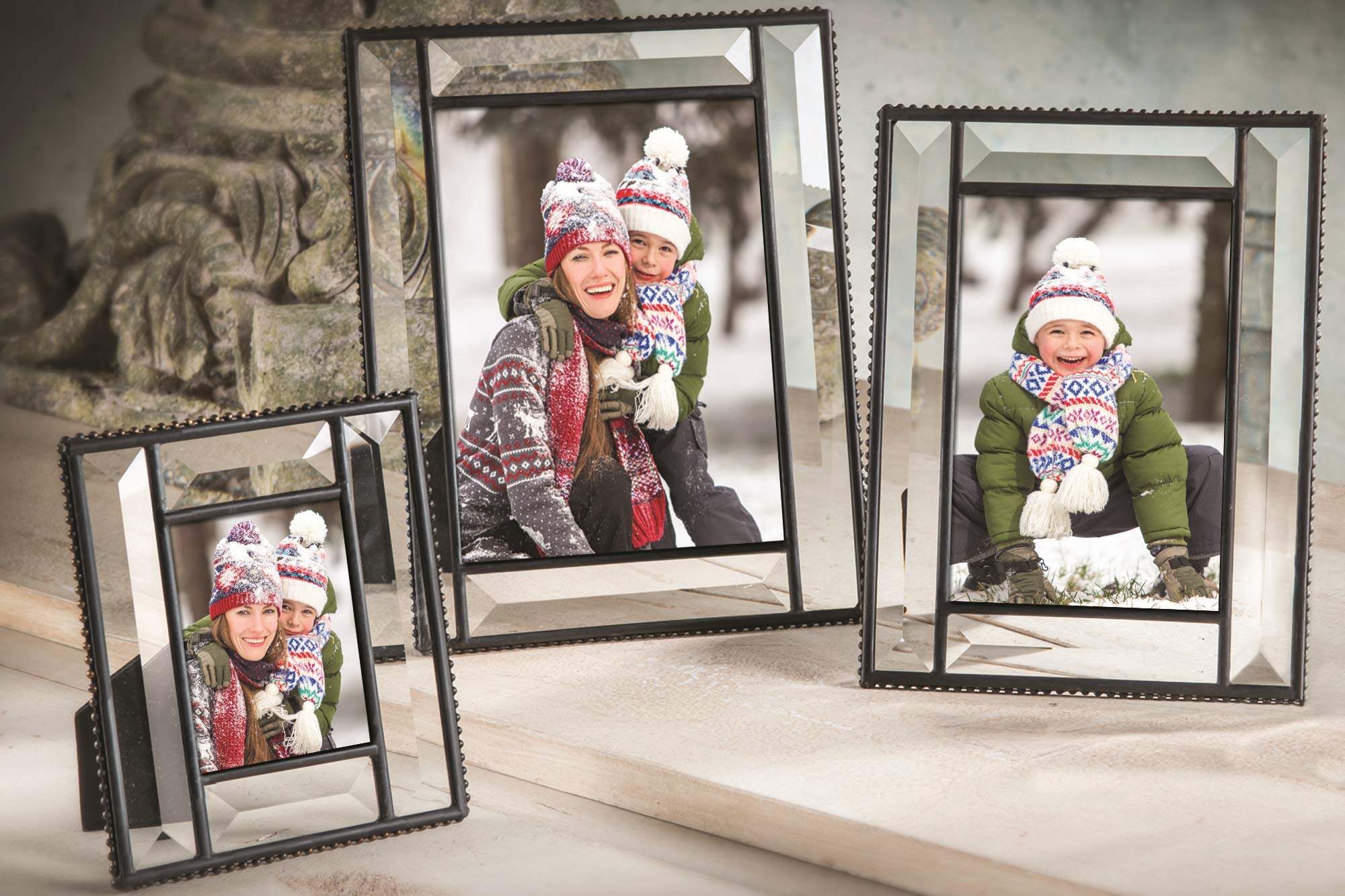 Small Beveled Glass Photo Frame 2.5x3.5 - Perfect for School Pictures & Grandparent Gifts