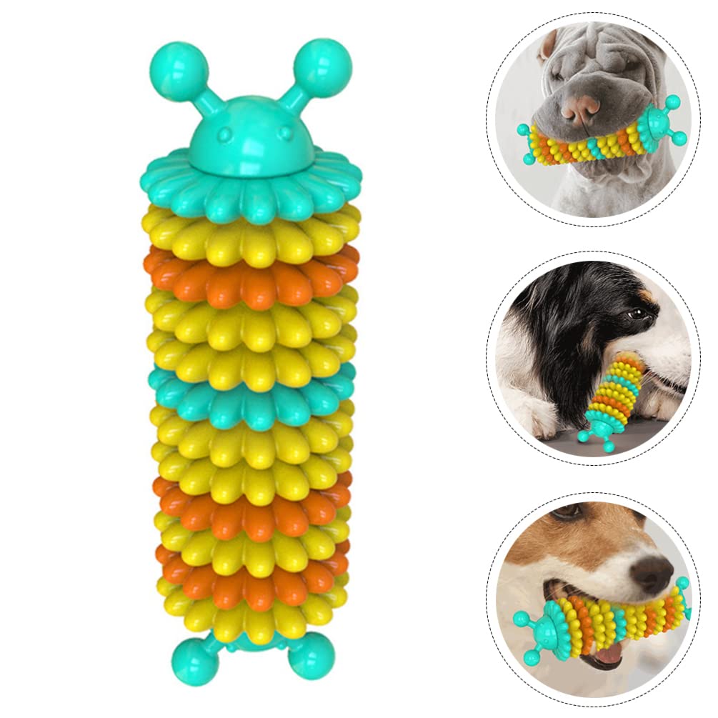 Balacoo Dog Teething Toy - Puppy Chew Toy for Teeth Cleaning & Dental Care, Caterpillar-Shaped TPR Toothbrush Chew Stick for Small & Medium Dogs - Perfect for Teething Puppies & Dental Hygiene at Home or Travel