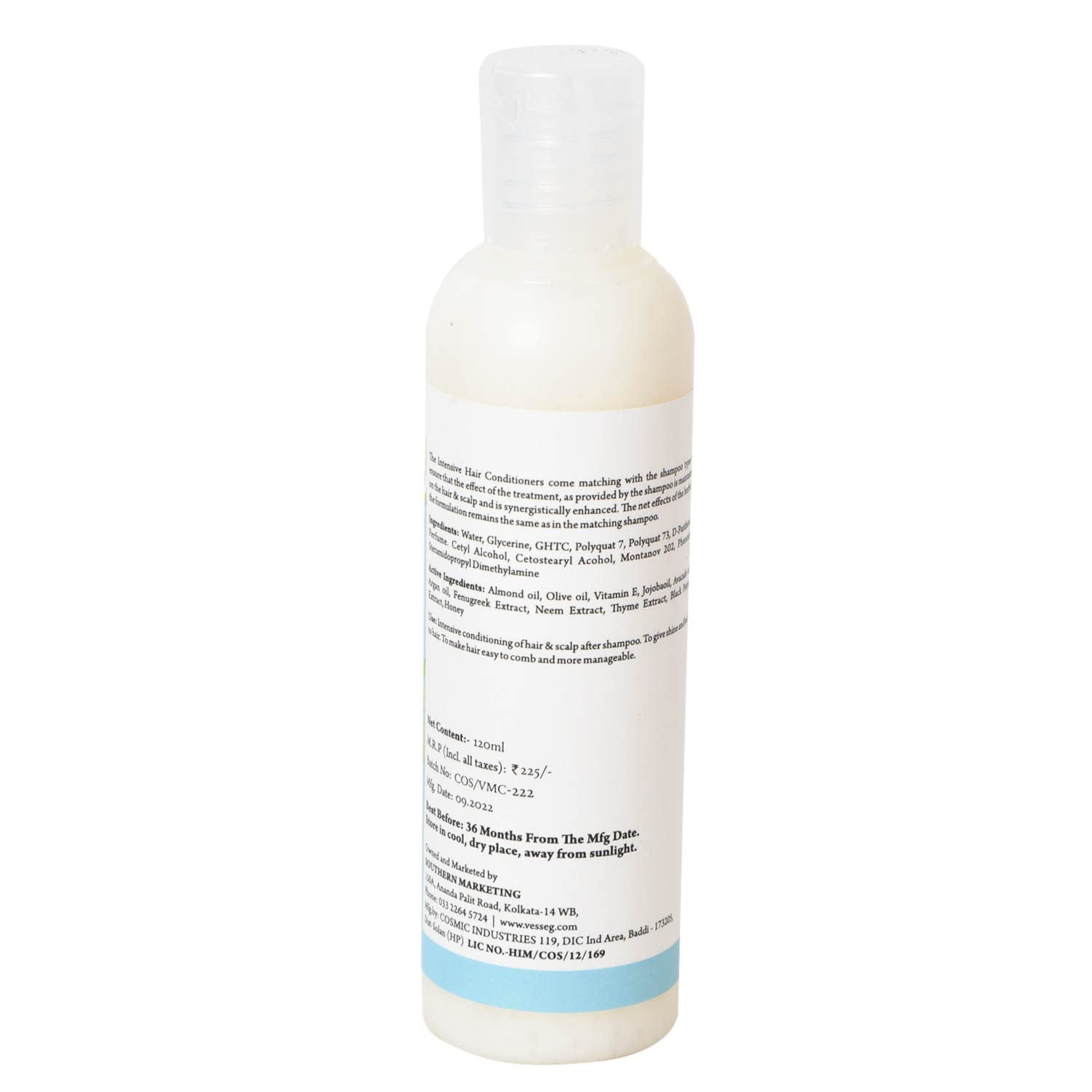 VESSEG Margosa Hair Conditioner for Shiny & Thick Hair - Paraben Free, Sulfate Free, Natural Ingredients (120 ml) - Best for Dry, Damaged Hair & Daily Nourishment