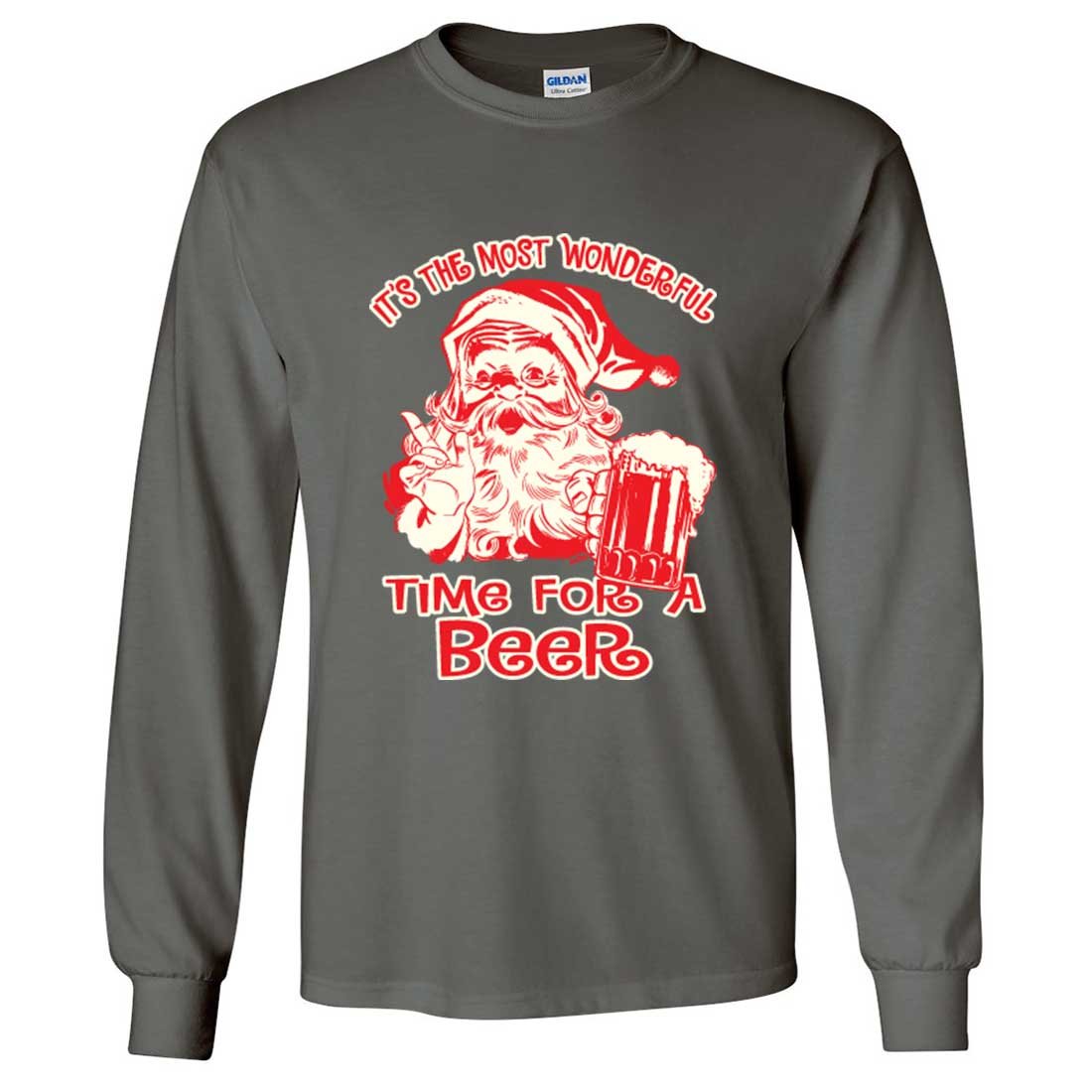Funny Christmas Beer Lover Long Sleeve T-Shirt - Holiday Party Gift for Men & Women - Perfect for Ugly Sweater Parties & Winter Gatherings