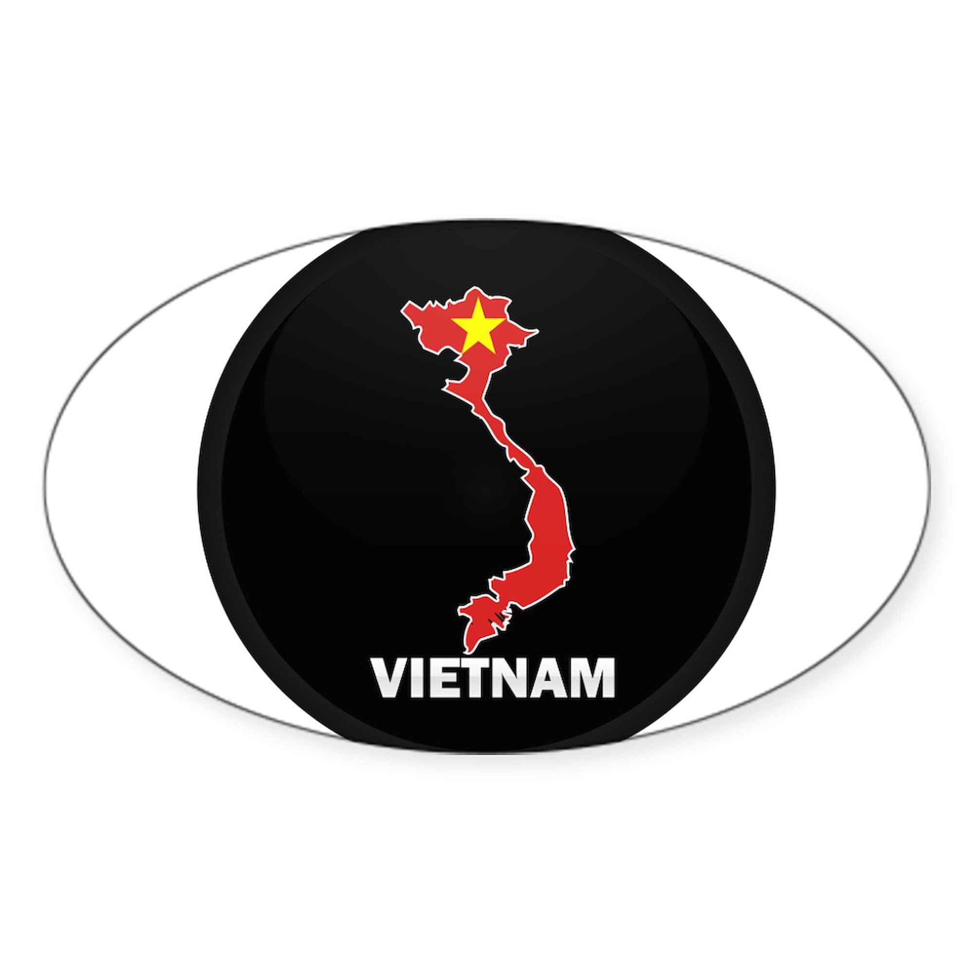 Vietnam Flag Map Oval Sticker - Durable Vinyl Decal for Cars, Laptops, Windows | Perfect for Travel Enthusiasts & Patriotic Decor