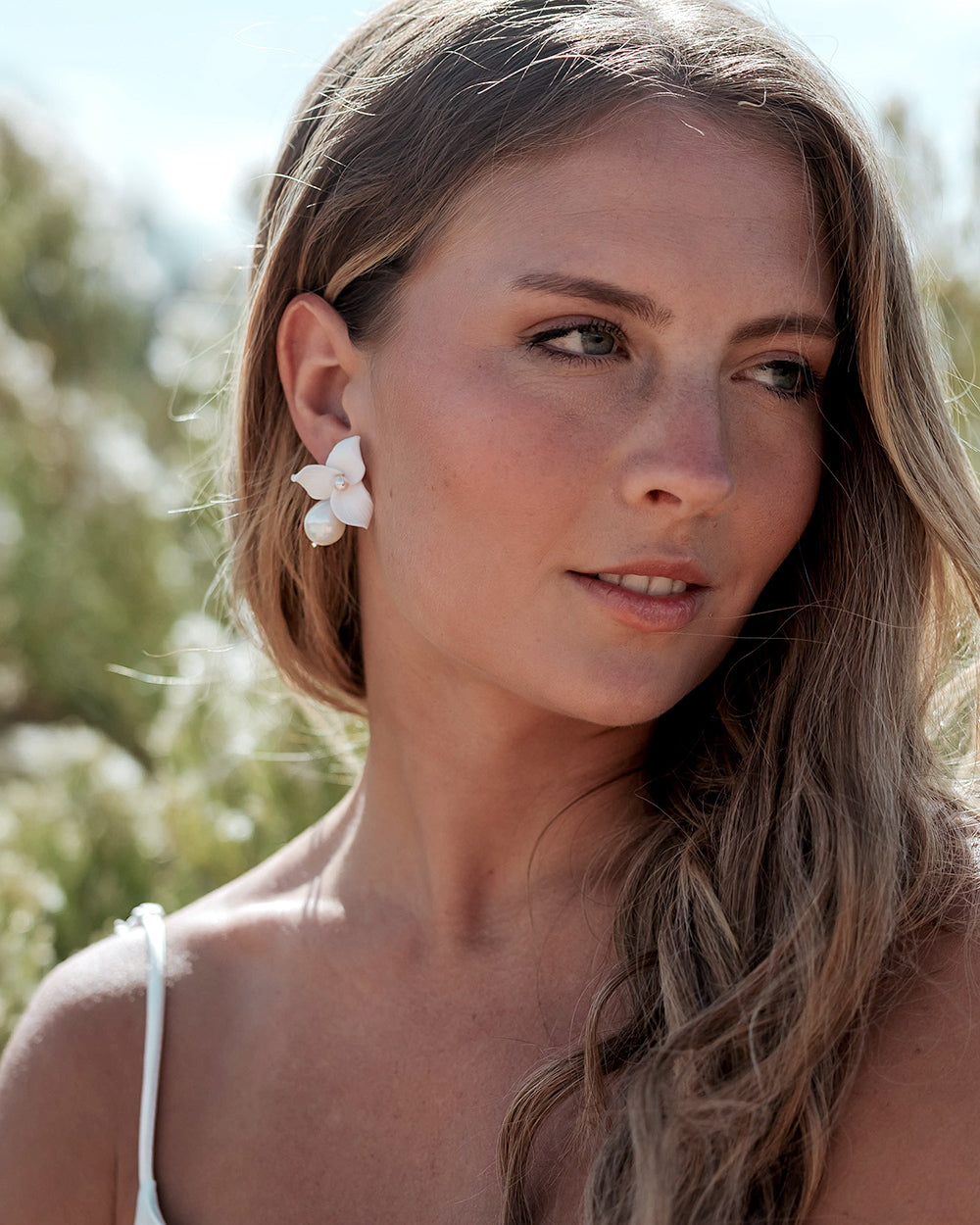 Blossom Pearl Drop Earrings for Women - Elegant Handmade Floral Pearl Jewelry for Wedding, Party & Special Occasions