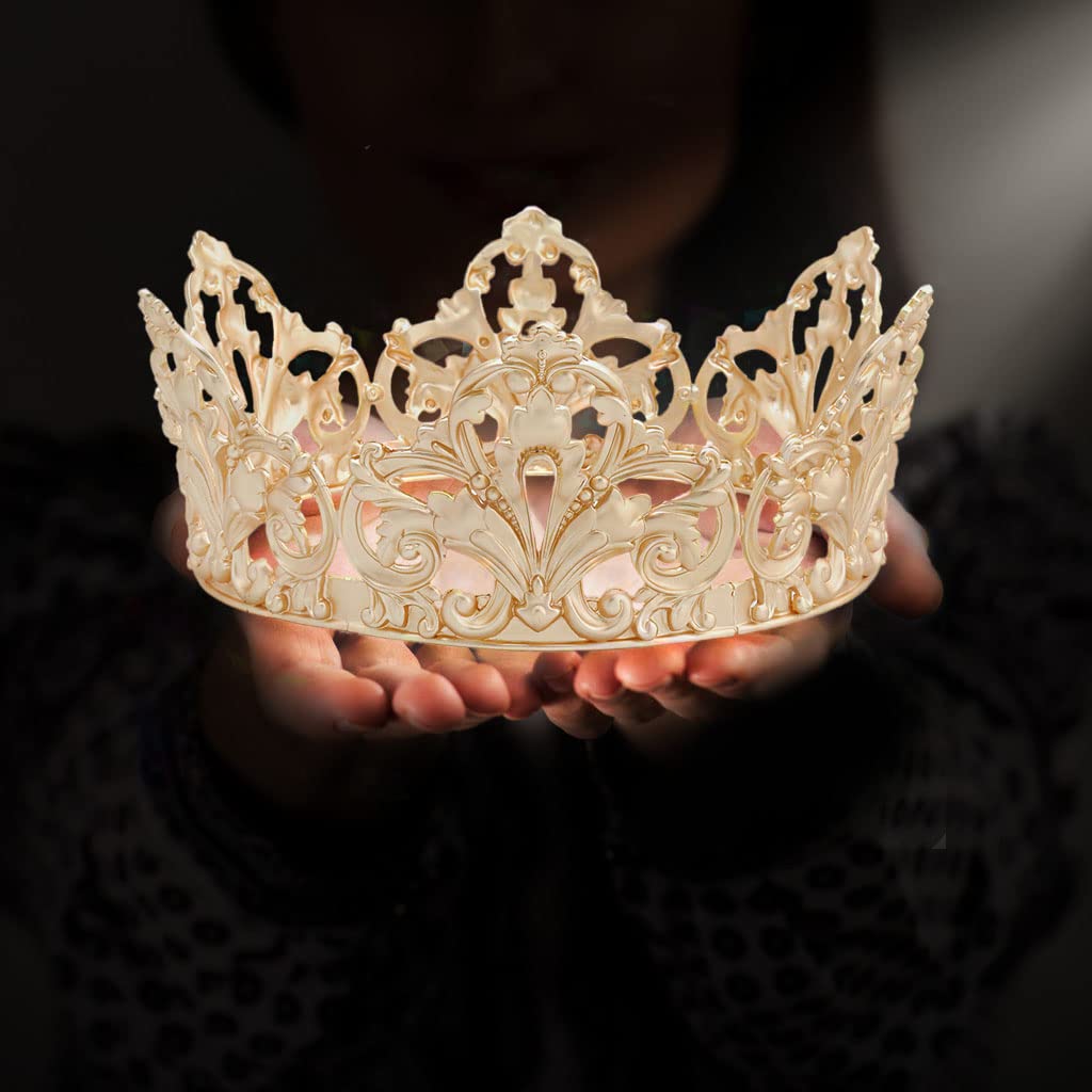 Royal Alloy King & Queen Wedding Tiara Headbands – Elegant Full Round Crown for Princess, Prom, Birthday Party & Special Events | Perfect for Brides, Bridesmaids, Pageants & Costume Parties