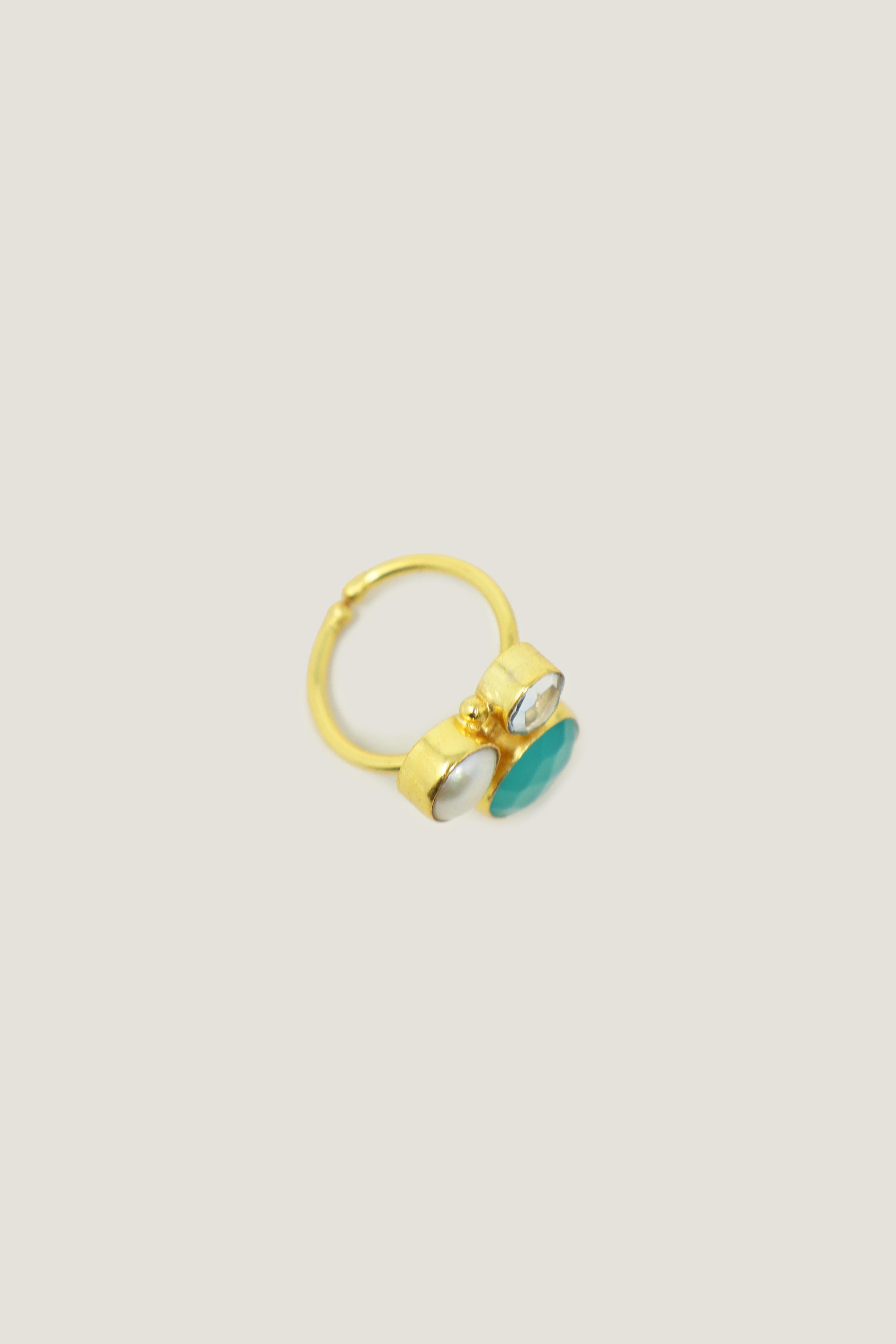 Three Stone Aquamarine Ring for Women - Elegant March Birthstone Jewelry for Engagement, Wedding & Anniversary Gifts