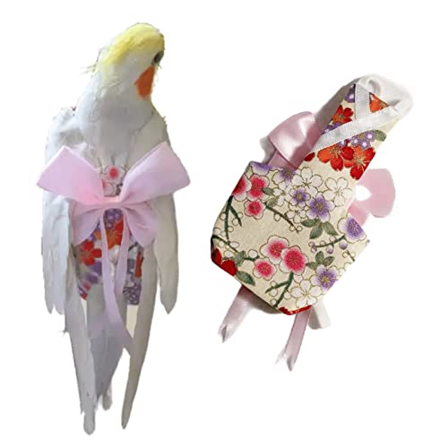 Bird Flight Suits Diapers for Monk Parakeets & Cockatiels - Washable Parrot Clothes Costume with Nappy Liner (Medium, Pink) | Perfect for Training, Travel & Home Use