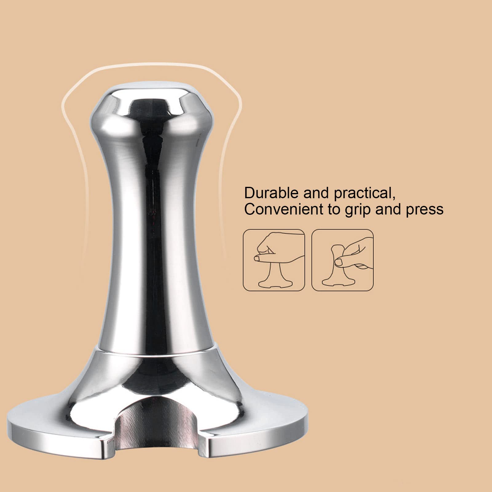 51mm Stainless Steel Coffee Tamper with Ergonomic Handle - Professional Coffee Leveler Tool for Espresso Machines | Perfect for Home Baristas & Coffee Shops
