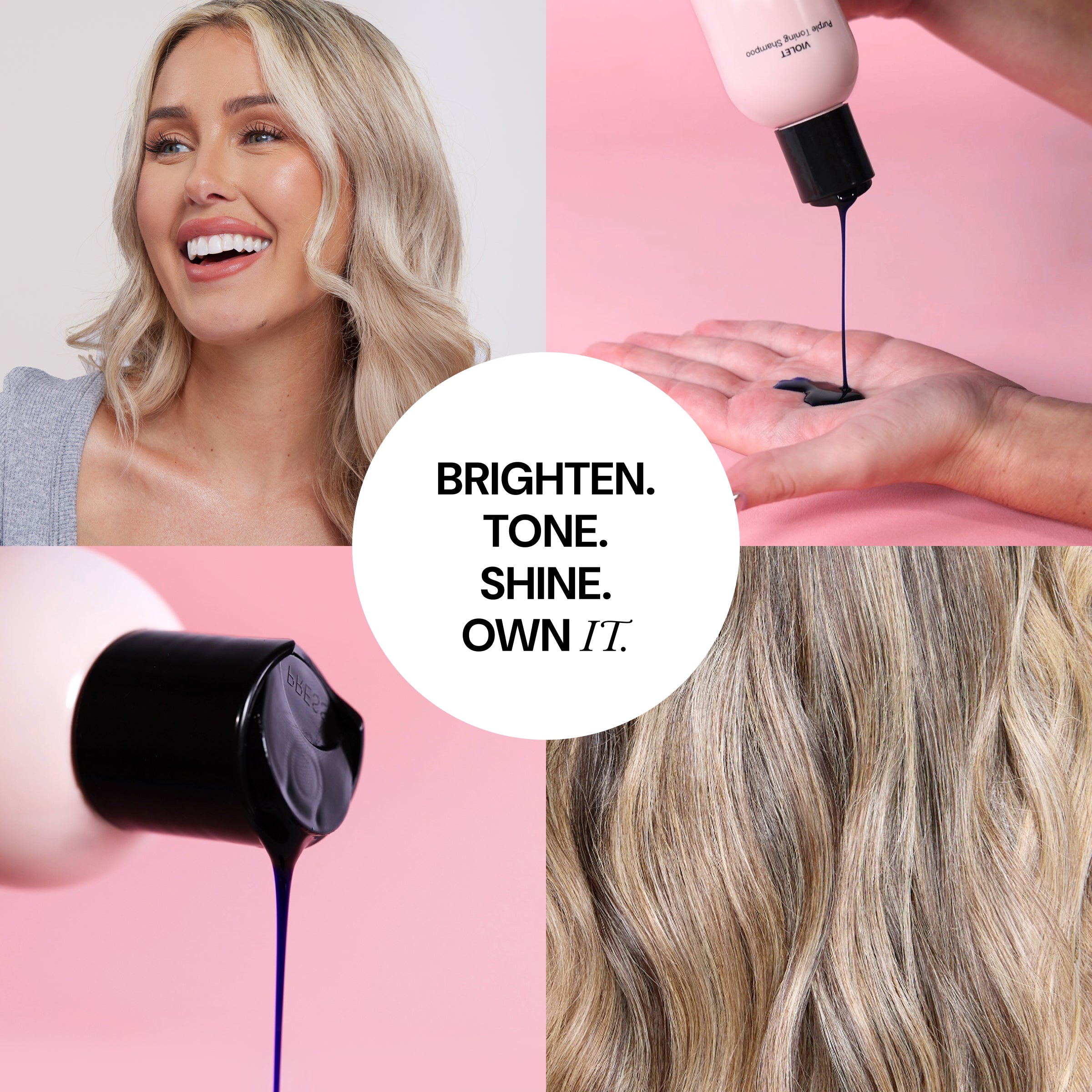 Intense Violet Shampoo for Blonde & Gray Hair - Toning Purple Shampoo to Neutralize Brassy & Yellow Tones - Perfect for Color-Treated & Bleached Hair at Home or Salon