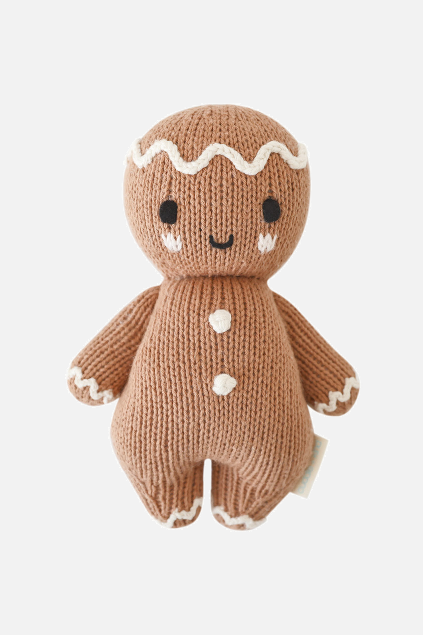 Cuddle+Kind Baby Gingerbread Plush Toy - Soft White Icing Stuffed Animal for Kids | Perfect for Cuddling, Nursery Decor, and Holiday Gifts