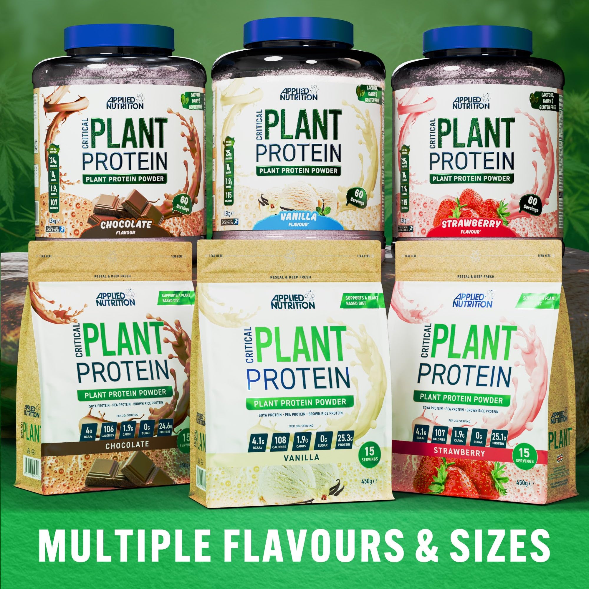 Applied Nutrition Critical Plant Protein Powder 1.8kg (4 lbs) - Vegan Plant-Based Protein Supplement for Muscle Recovery & Weight Management - Perfect for Post-Workout Shakes & Healthy Smoothies