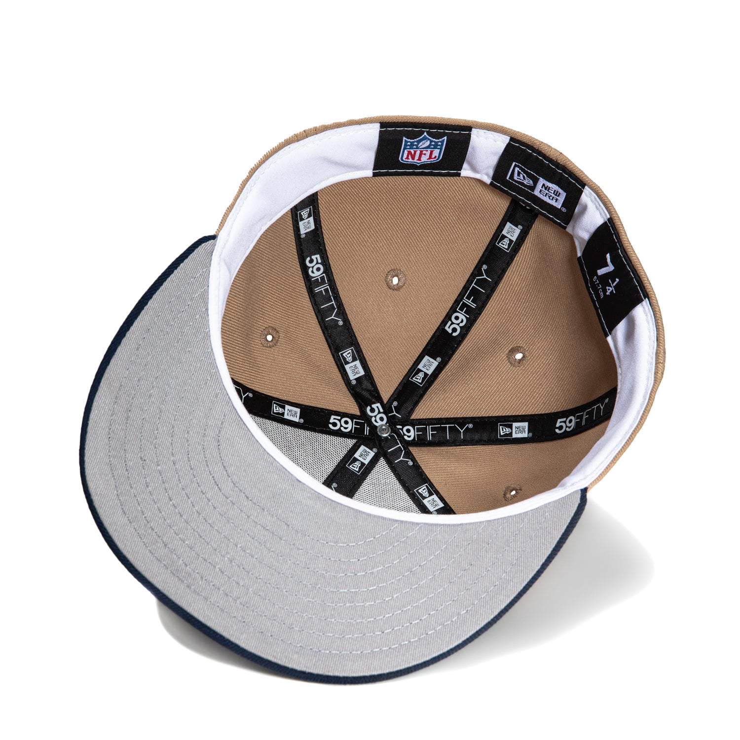 New Era 59Fifty Dallas Cowboys Snapback Hat - Khaki & Navy Blue Adjustable Baseball Cap for Men - Perfect for Football Games, Tailgating, and Cowboys Fan Gear