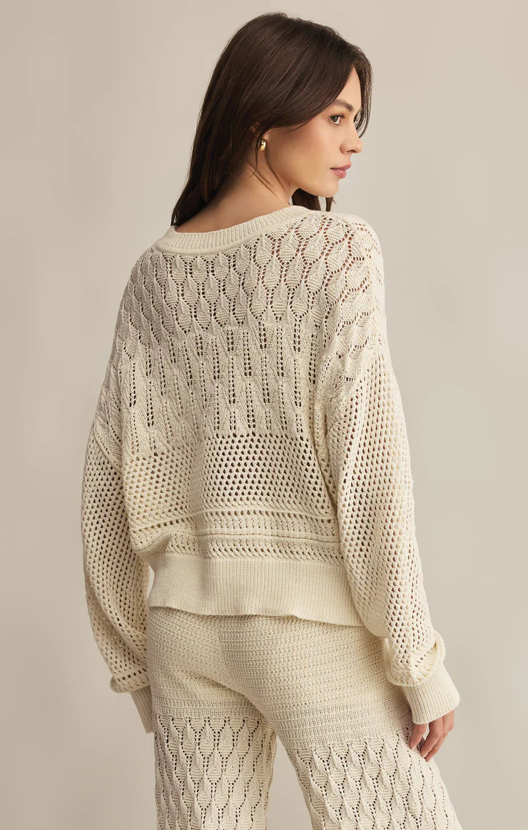 Chic Rue Crochet Sweater for Women - Soft & Stylish Knit Pullover for Fall & Winter - Perfect for Casual Outings, Office Wear & Cozy Nights