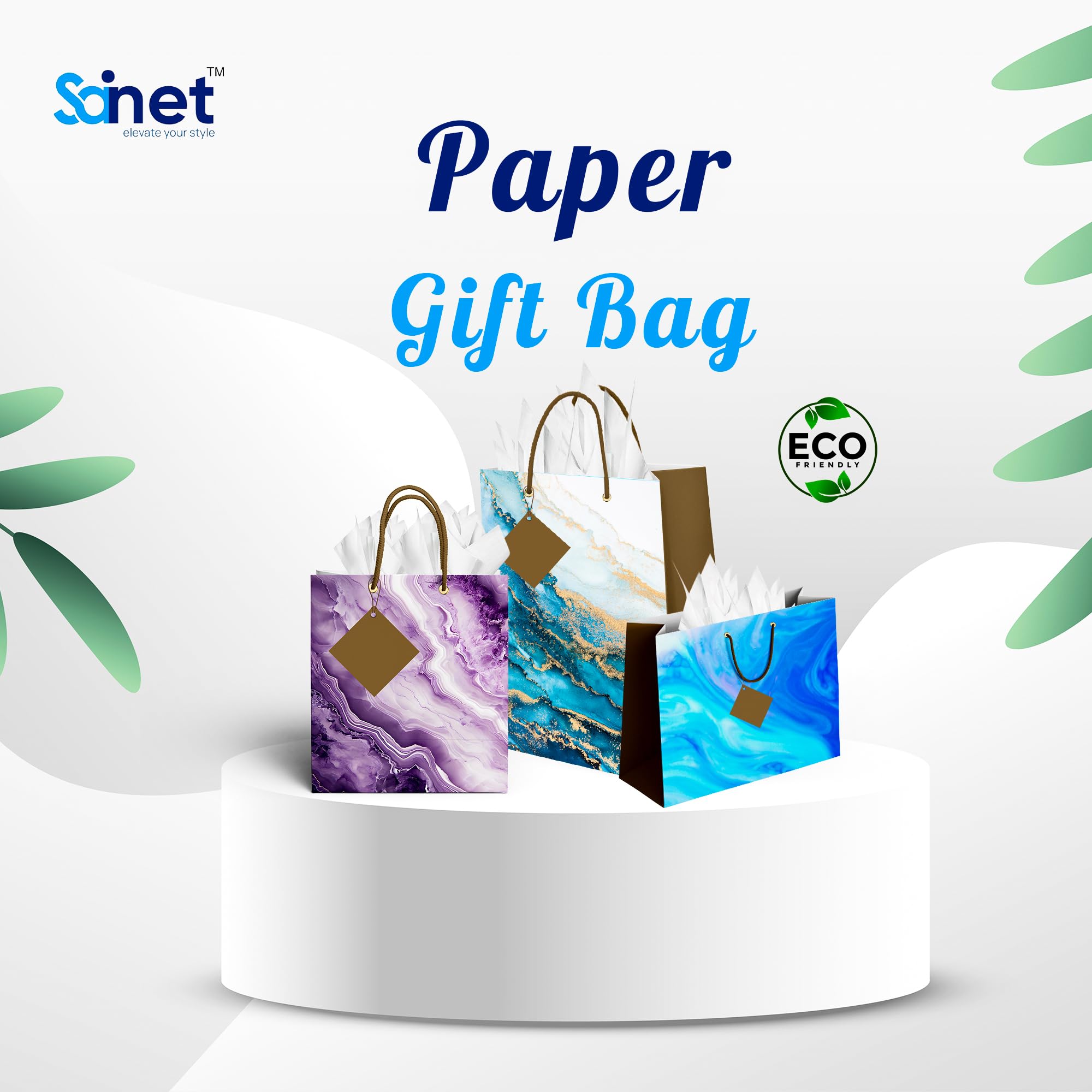 Sainet™ Gift Bags with Thank You Card - Pack of 5 for Party Favors