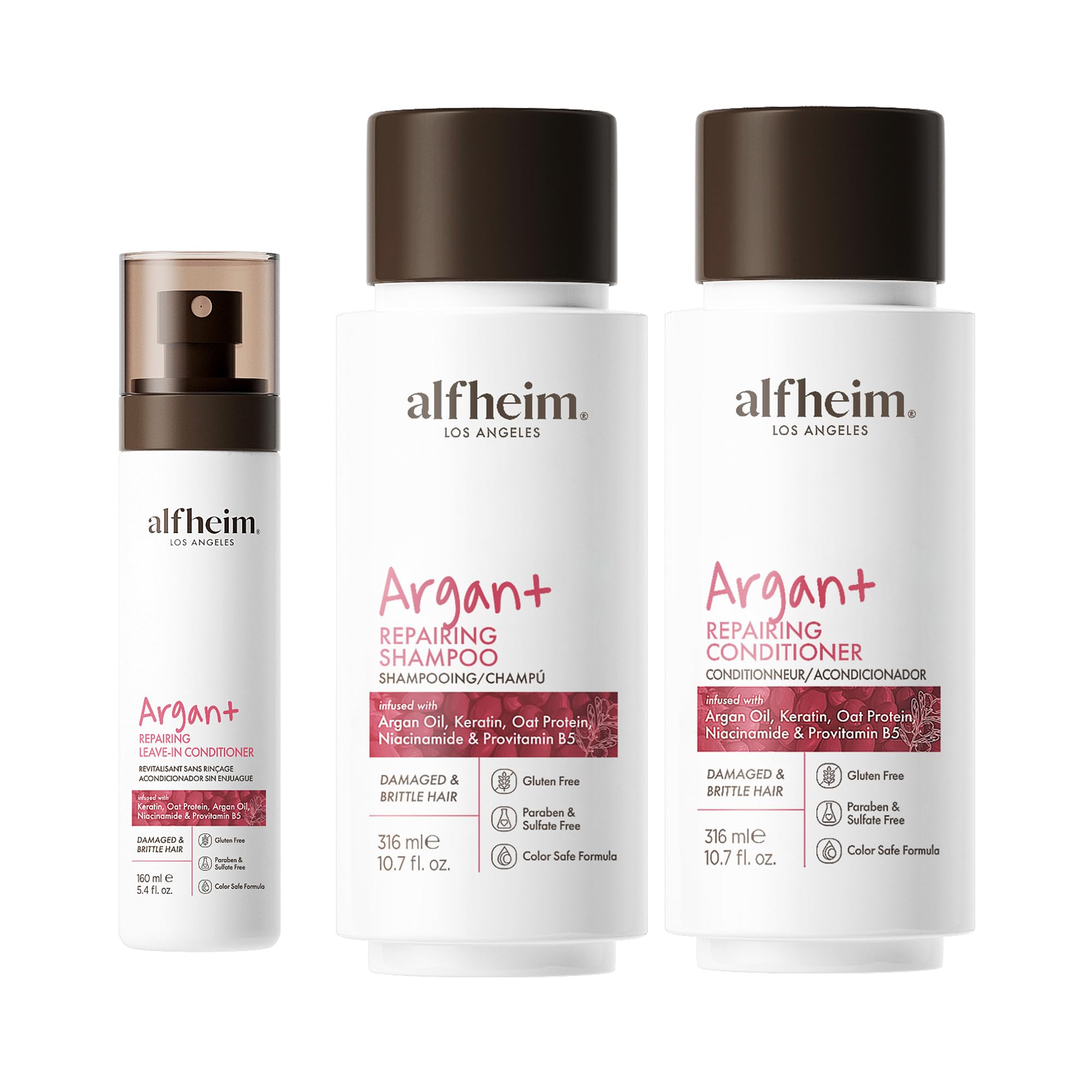 **Argan Oil Repairing Shampoo & Conditioner Set - 3 Piece Kit for Damaged Hair, Deep Hydration & Frizz Control - Sulfate & Paraben Free - Daily Care & Post-Color Treatment - Perfect for Dry, Brittle Hair & Salon Aftercare**
