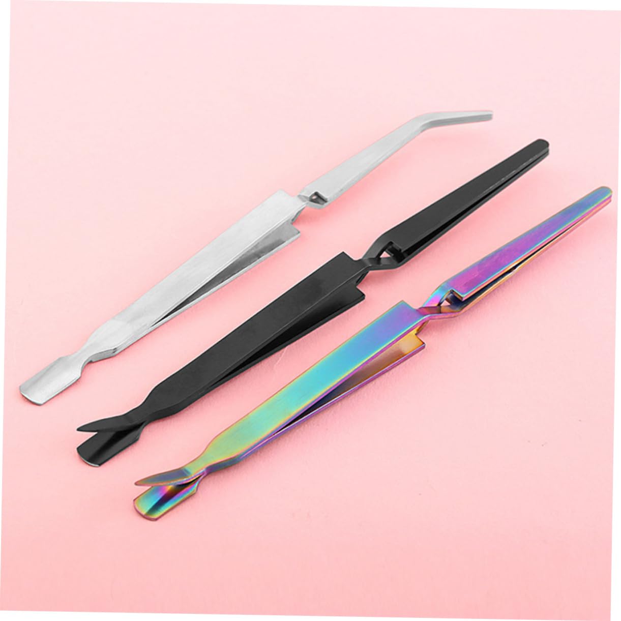 Ipetboom 3-Piece Professional Stainless Steel Nail Pincher Tweezers Set - Silver Nail Clippers & Forceps for Precise Nail Art, Manicure & Pedicure - Perfect for Salon, Home Use & DIY Nail Designs