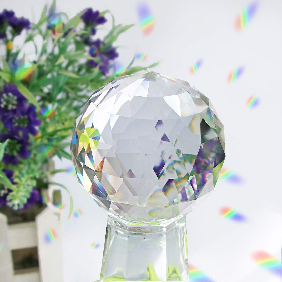 Crystal Ball Prism - 100mm (3.94 Inch) Clear Rainbow Maker Window Suncatcher for Home Decor, Feng Shui & Positive Energy - Perfect for Living Rooms, Bedrooms, Offices & Meditation Spaces